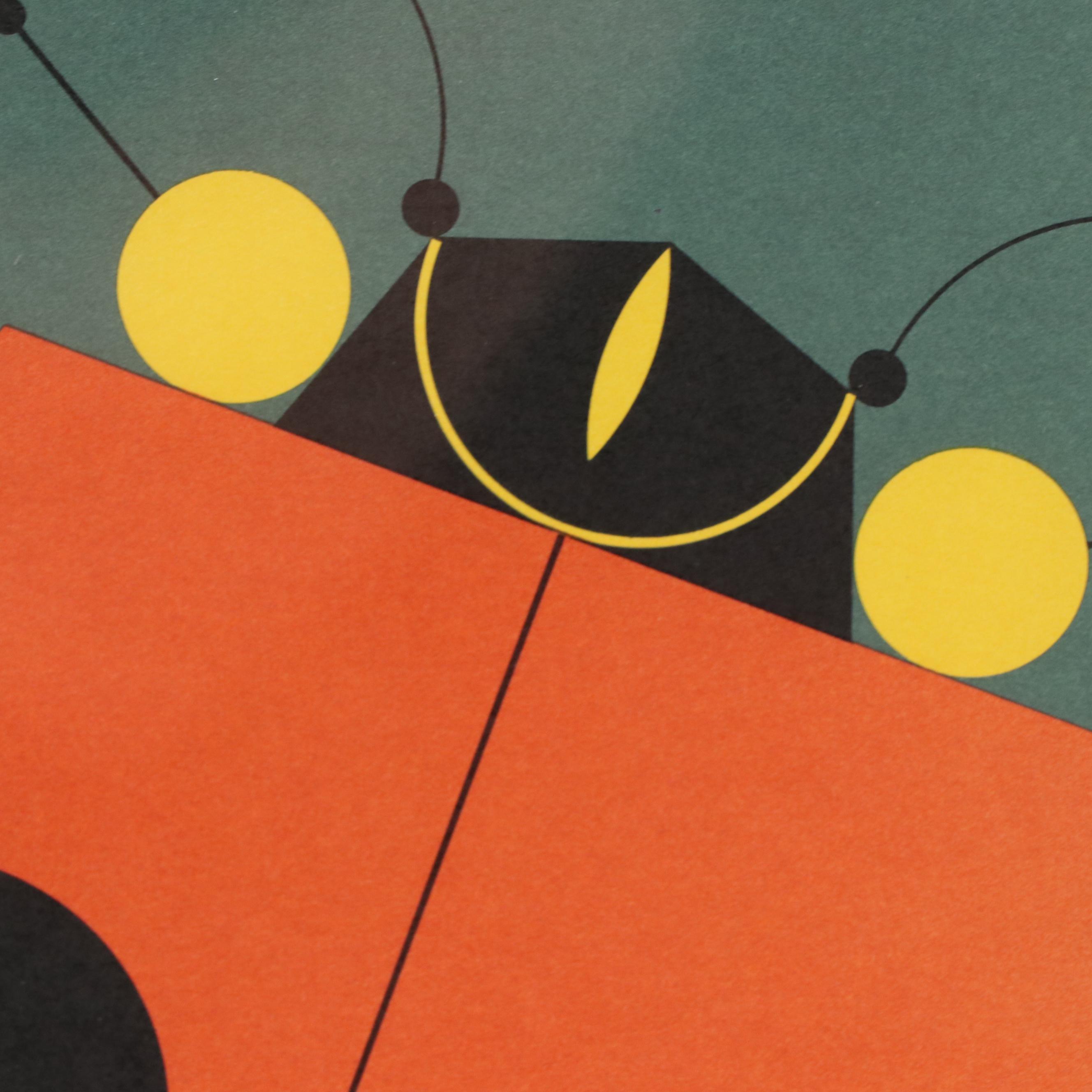 Charley Harper Lithograph "Ladybug"