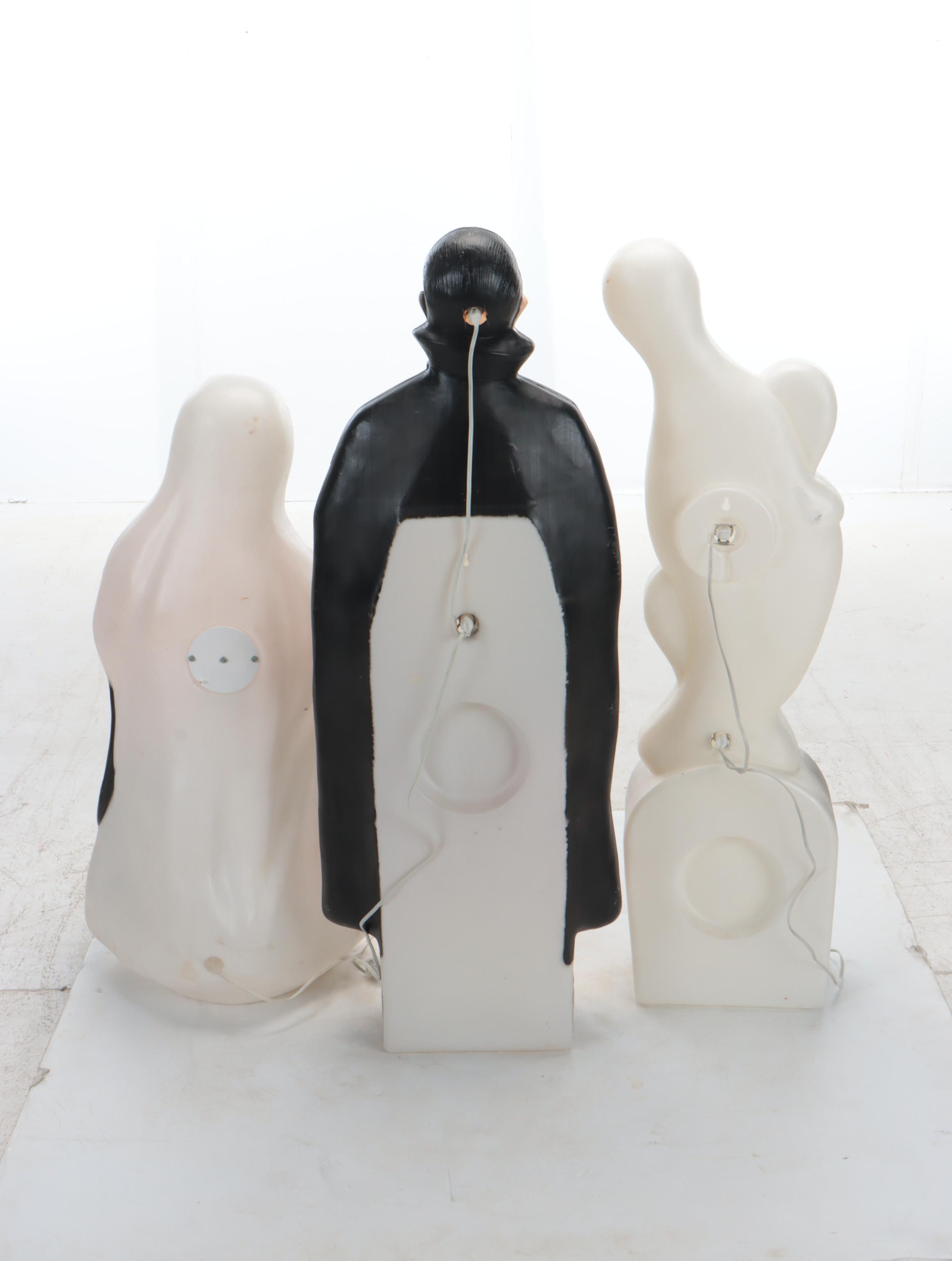 Halloween Illuminated Blow Mold Ghosts and Bela Lugosi's Dracula