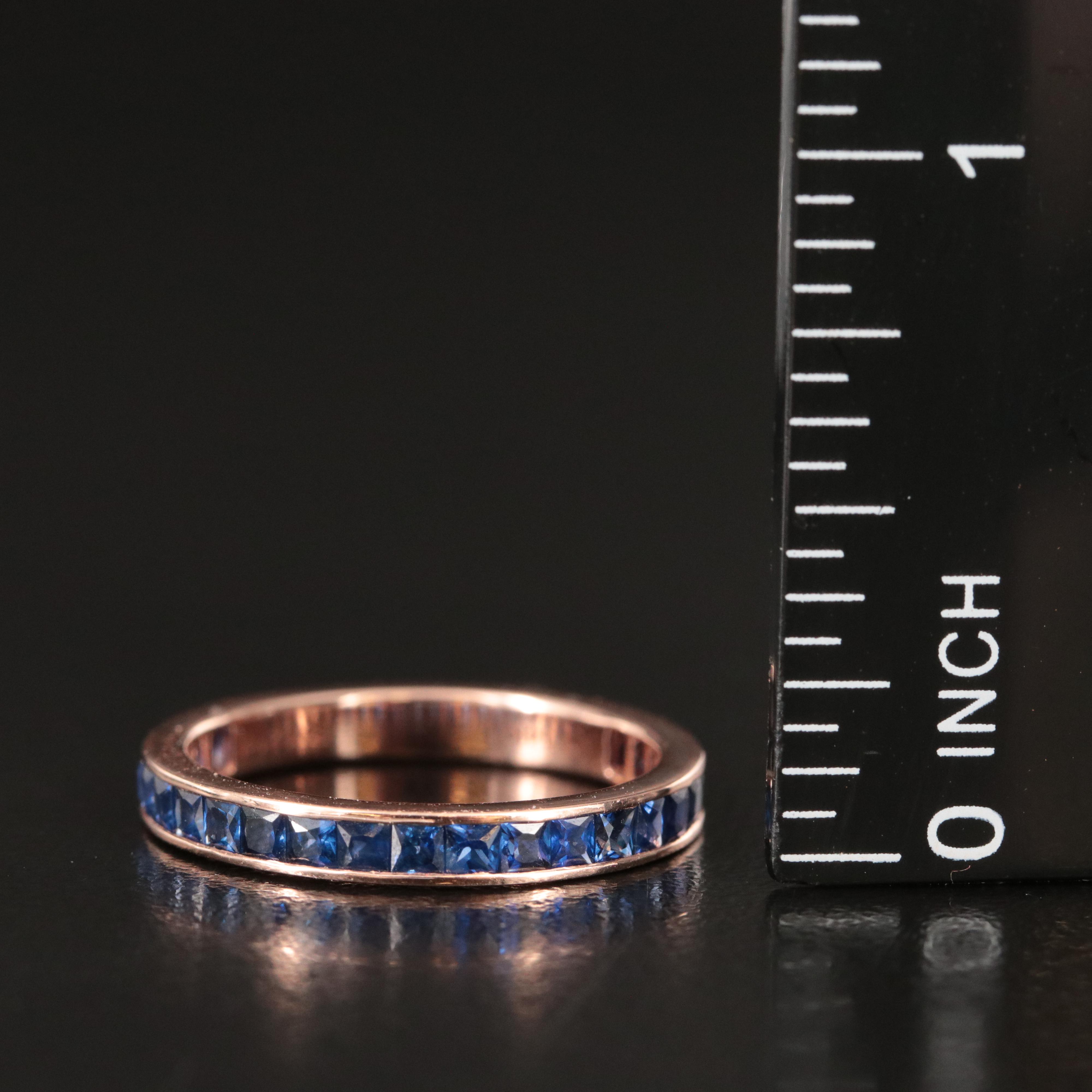 14K Rose Gold Channel Set Sapphire Band