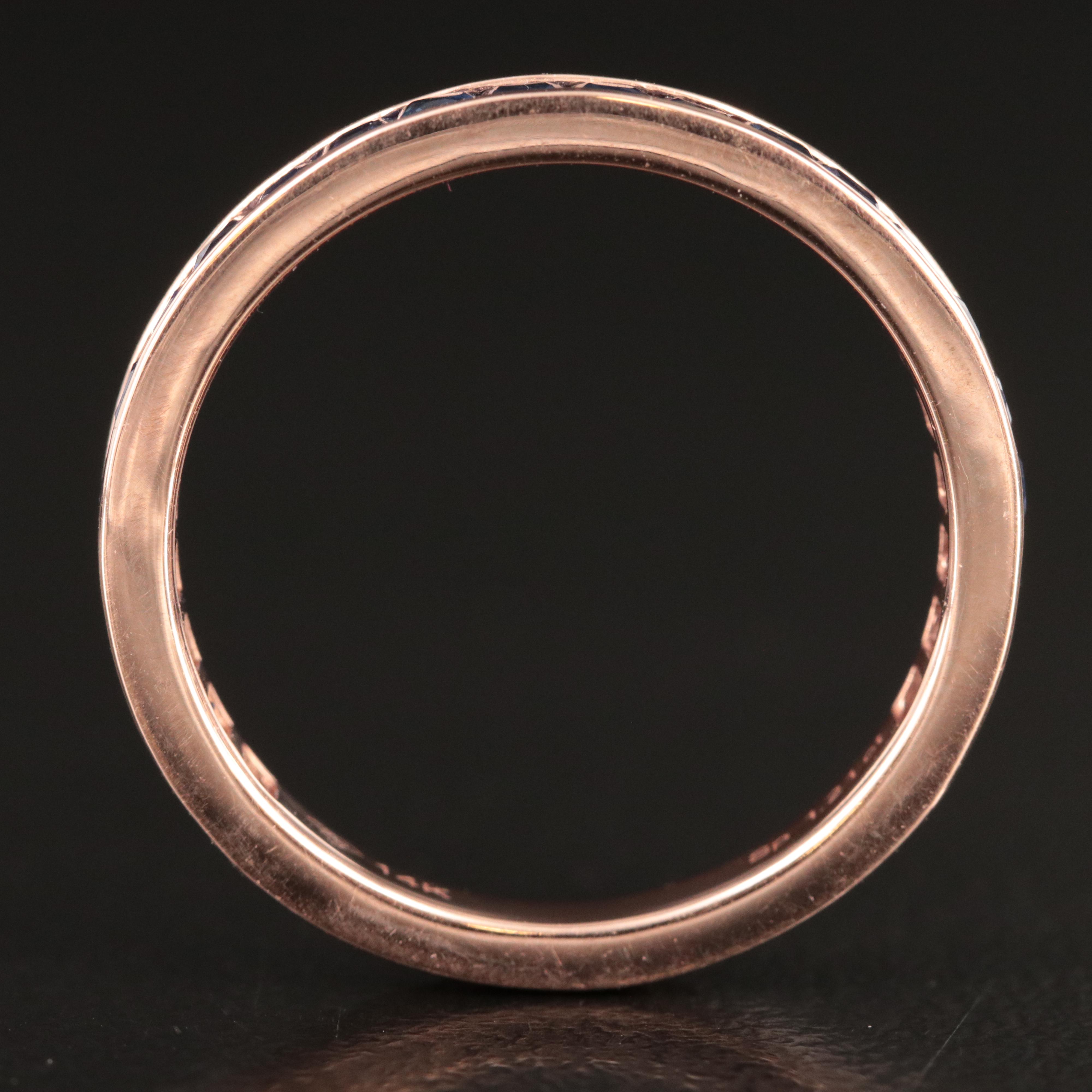 14K Rose Gold Channel Set Sapphire Band
