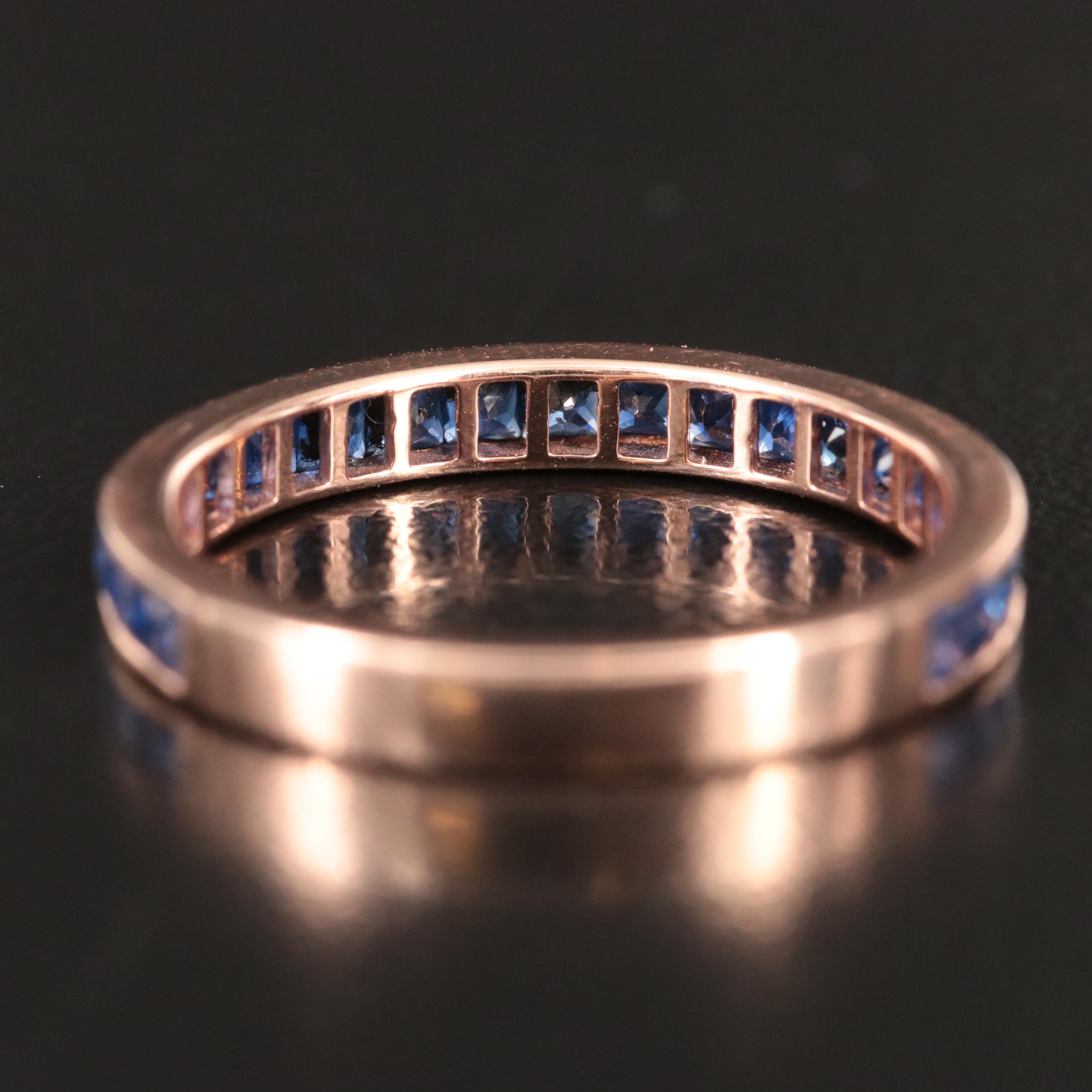 14K Rose Gold Channel Set Sapphire Band