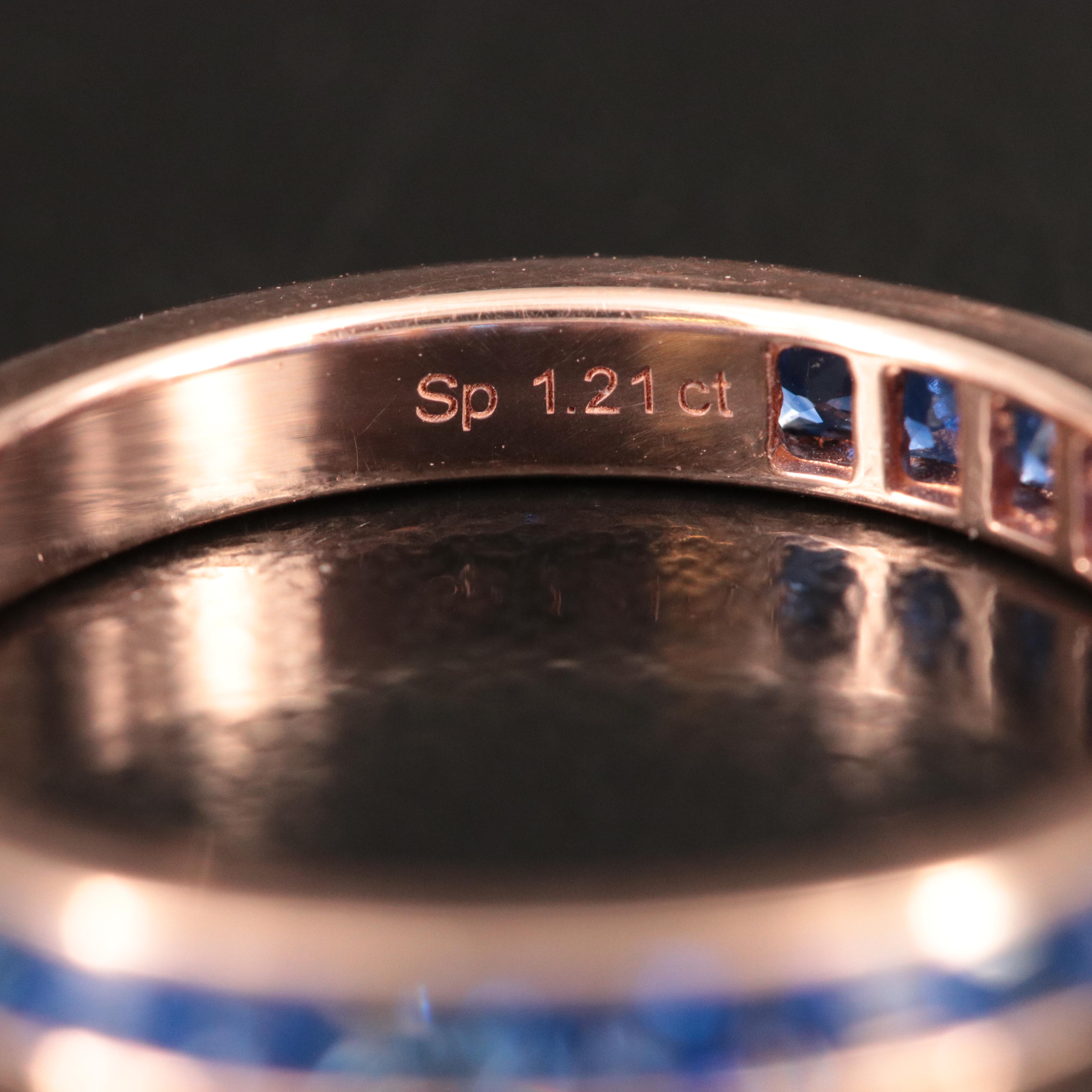 14K Rose Gold Channel Set Sapphire Band