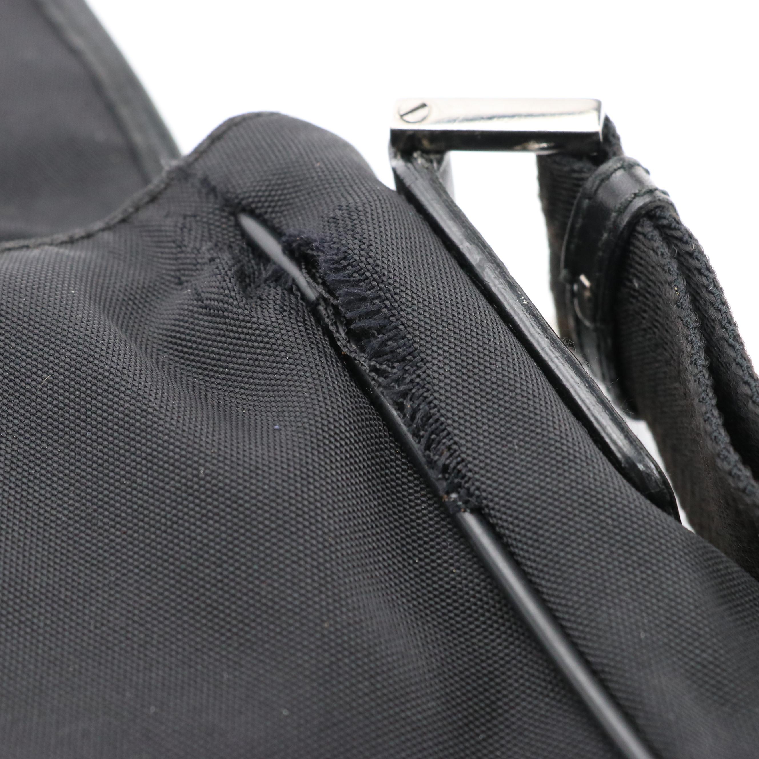 Gucci Front-Flap Messenger Bag in Black Canvas and Guccissima Leather Trim