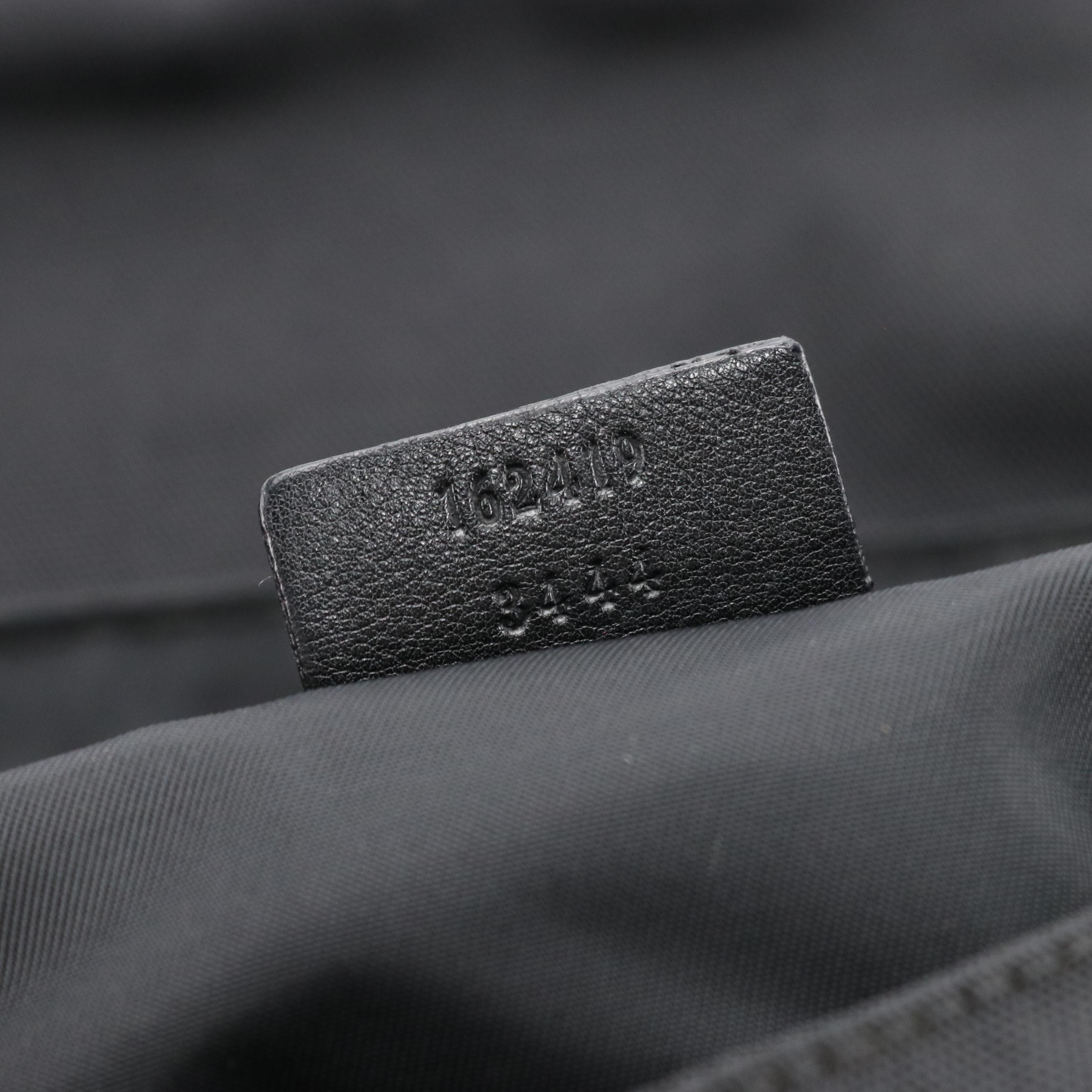 Gucci Front-Flap Messenger Bag in Black Canvas and Guccissima Leather Trim