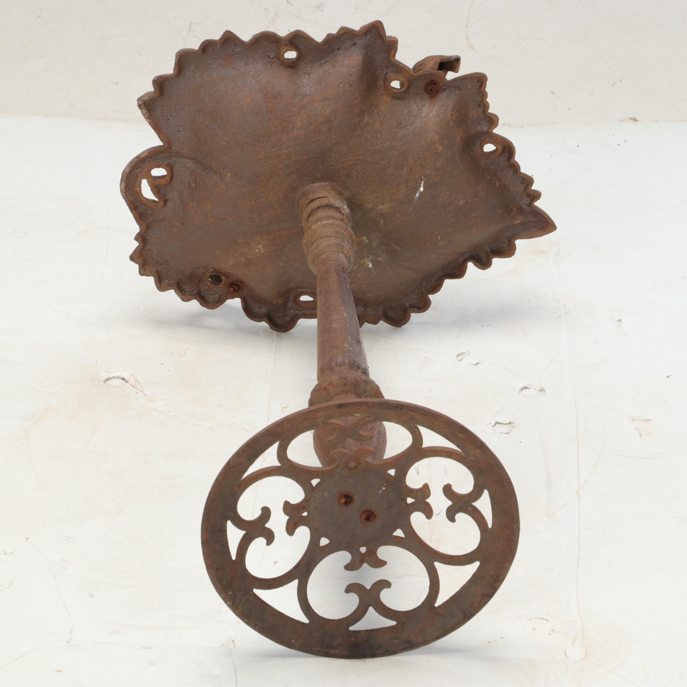 Cast Iron Leaf-Shaped Bird Bath
