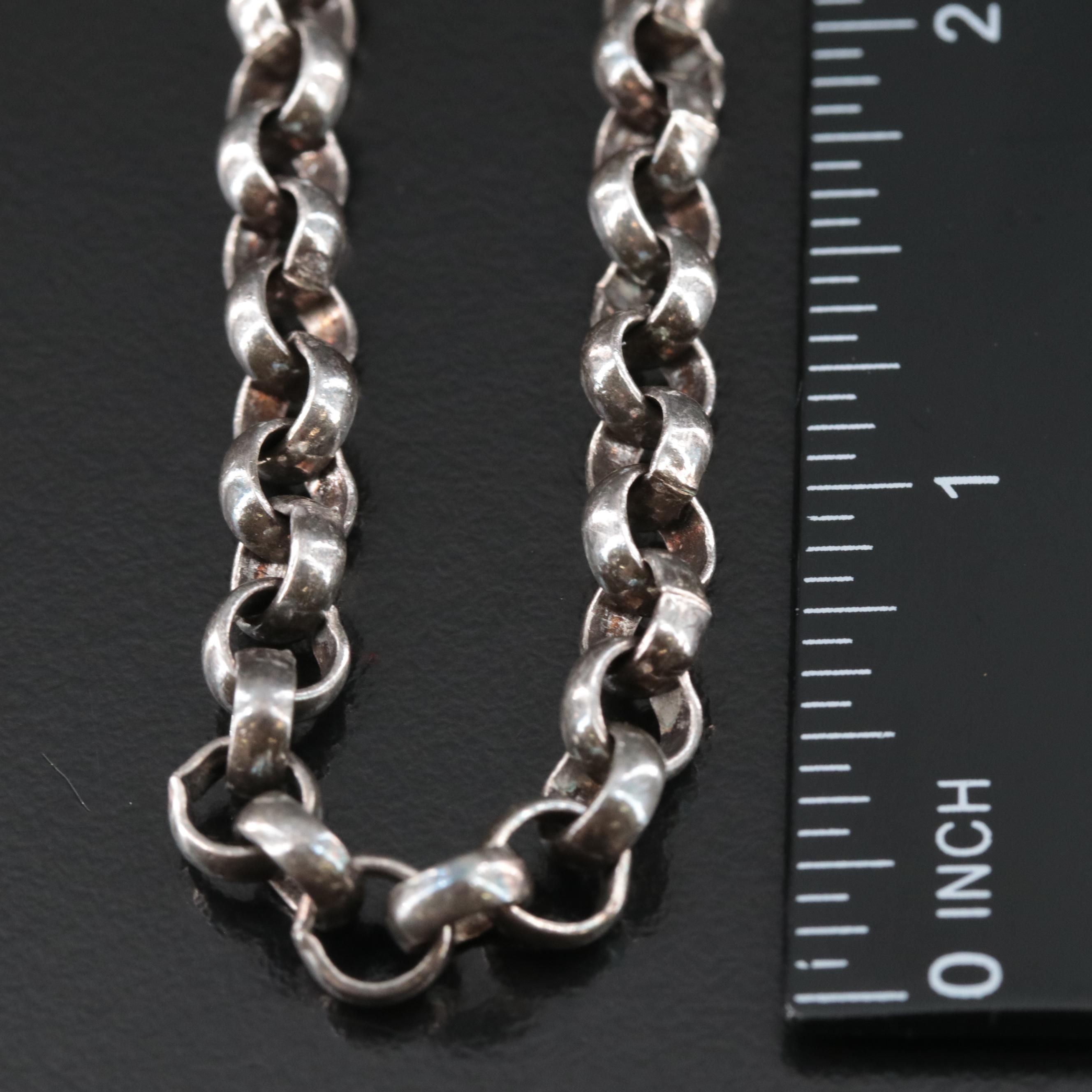 Fine Silver Rolo Chain Necklace