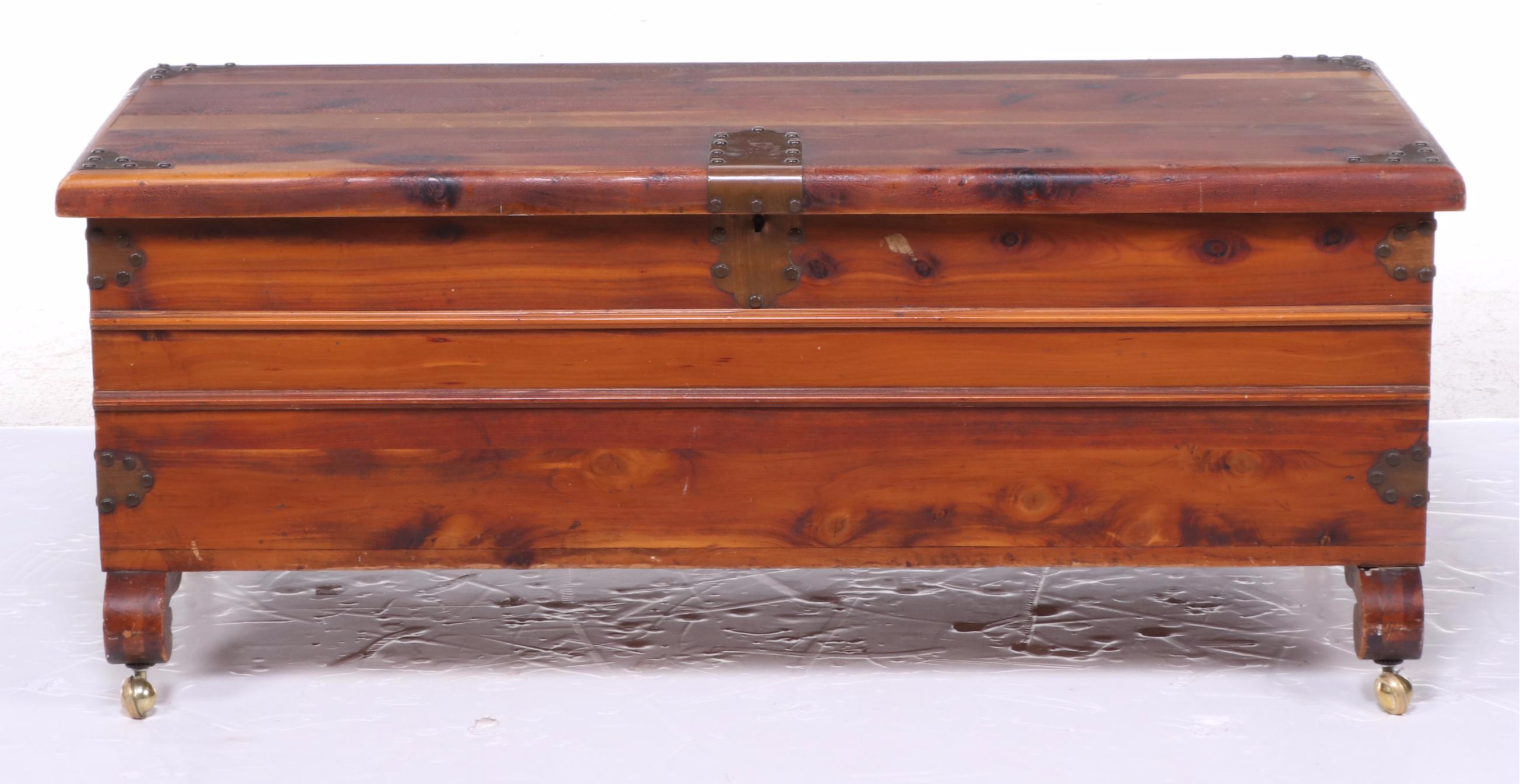 Caswell-Runyan Empire Revival Copper-Mounted Cedar Blanket Chest, Early 20th C.