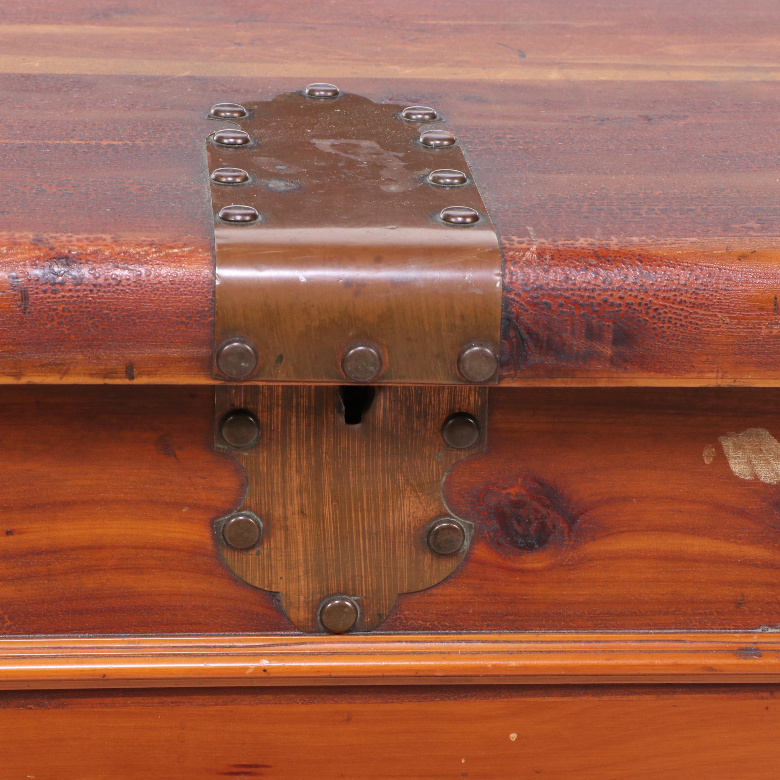 Caswell-Runyan Empire Revival Copper-Mounted Cedar Blanket Chest, Early 20th C.