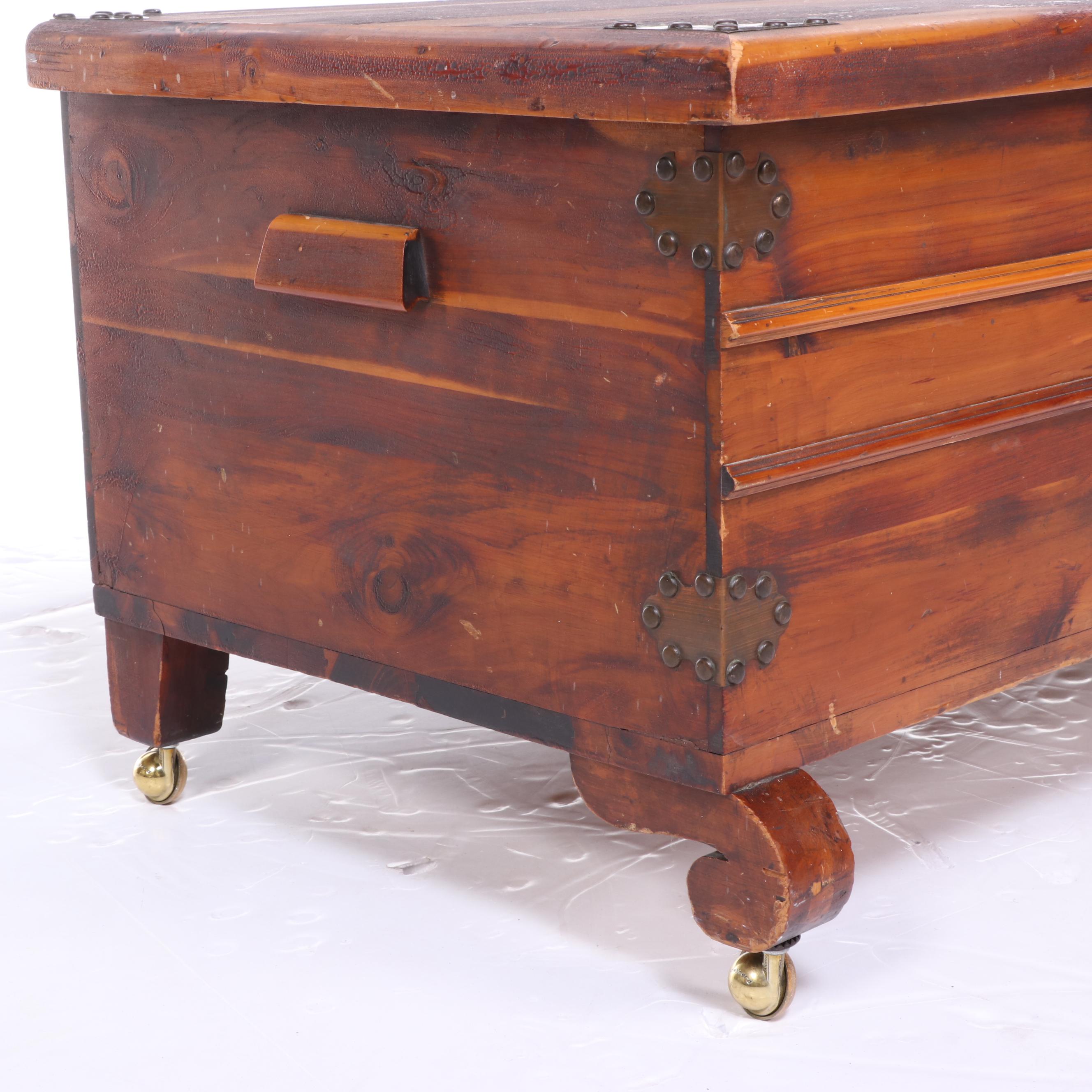 Caswell-Runyan Empire Revival Copper-Mounted Cedar Blanket Chest, Early 20th C.
