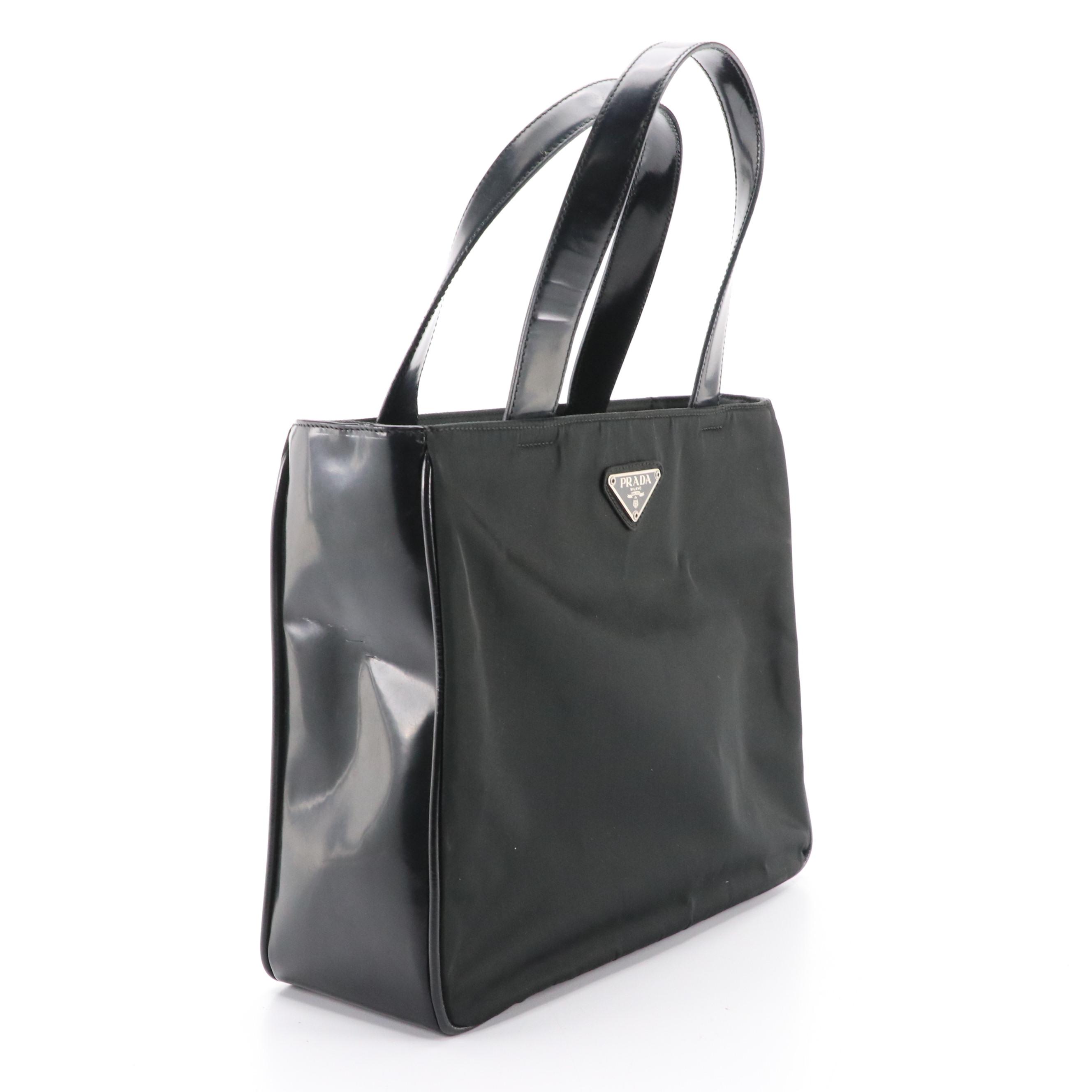 Prada Small Shoulder Bag in Black Tessuto Nylon and Leather