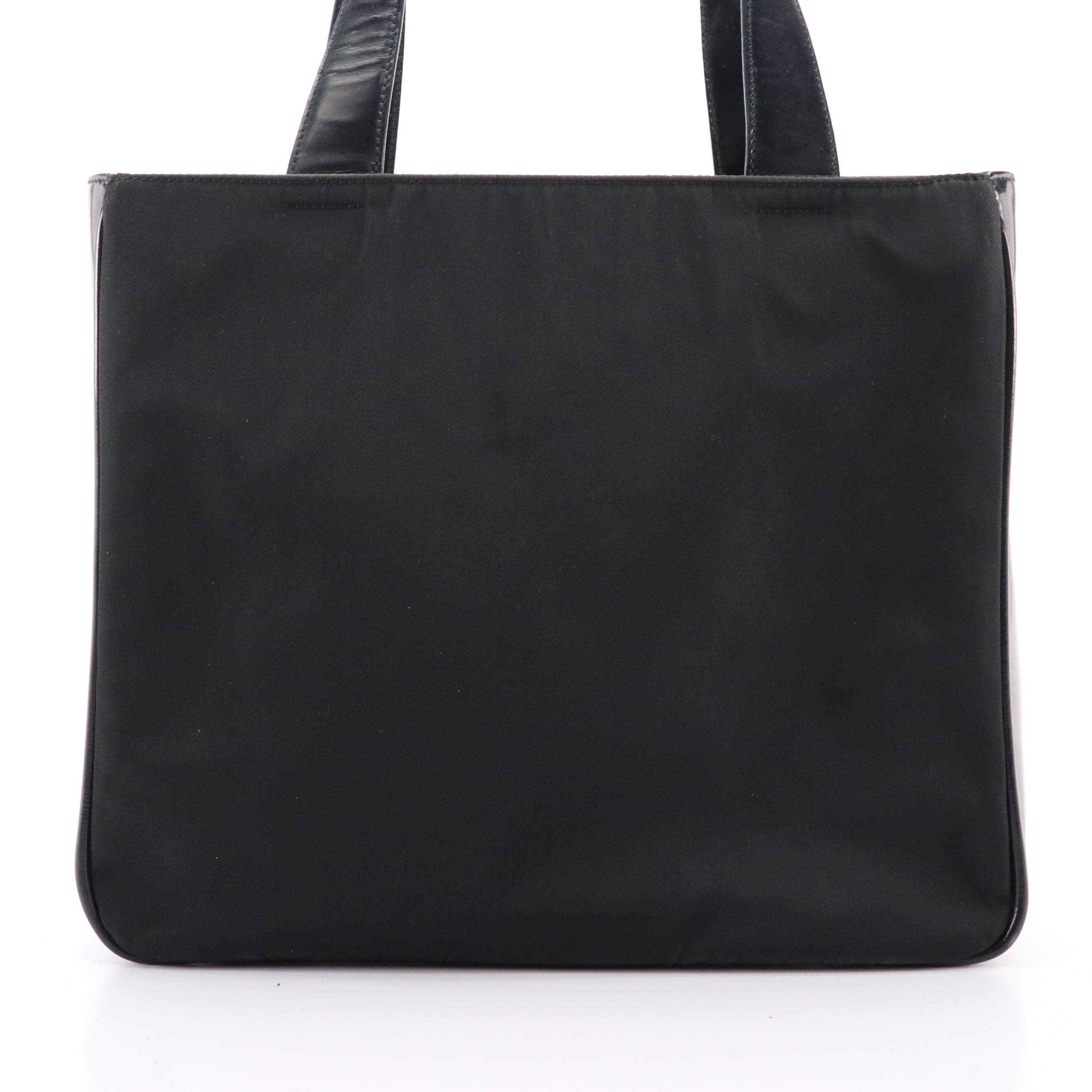 Prada Small Shoulder Bag in Black Tessuto Nylon and Leather
