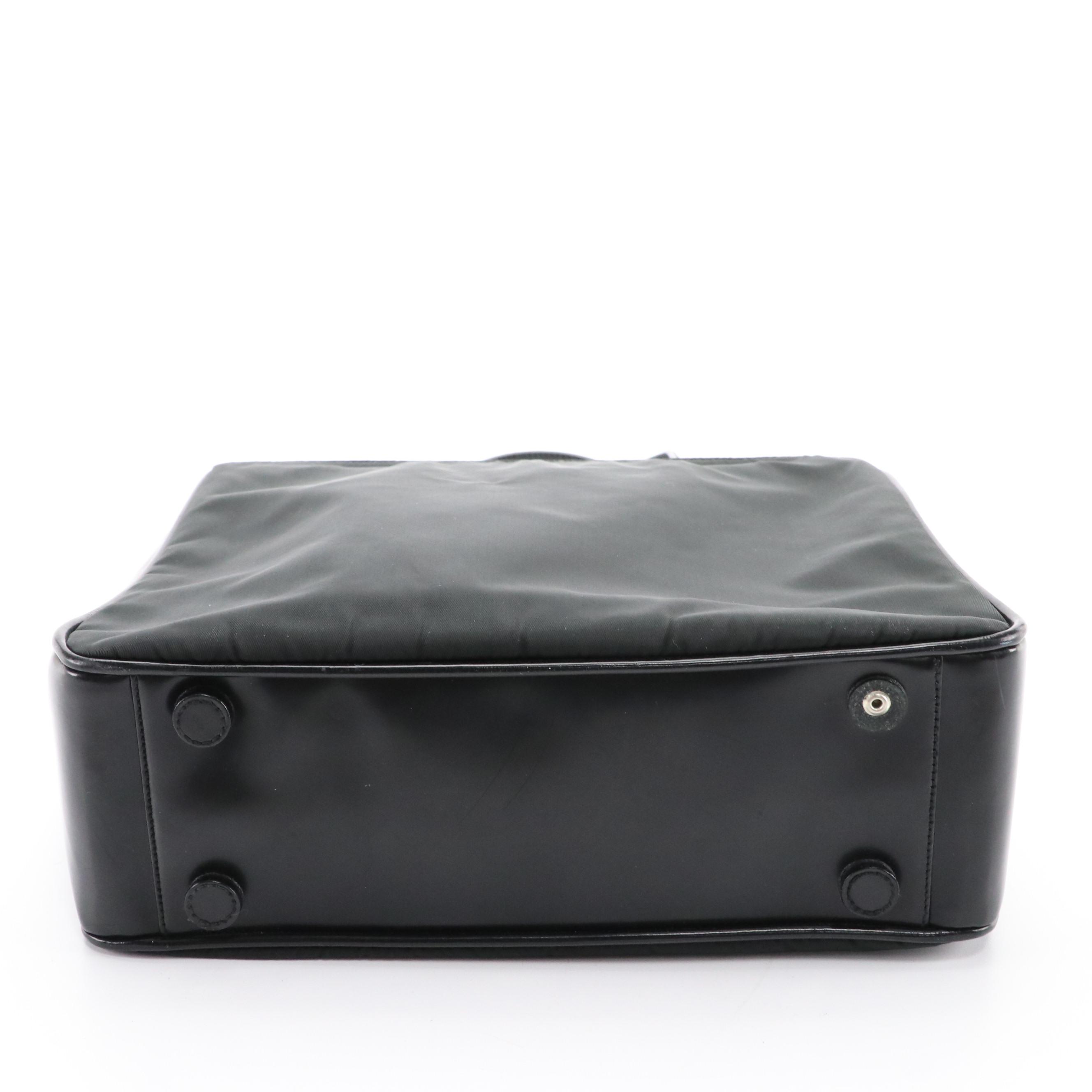 Prada Small Shoulder Bag in Black Tessuto Nylon and Leather