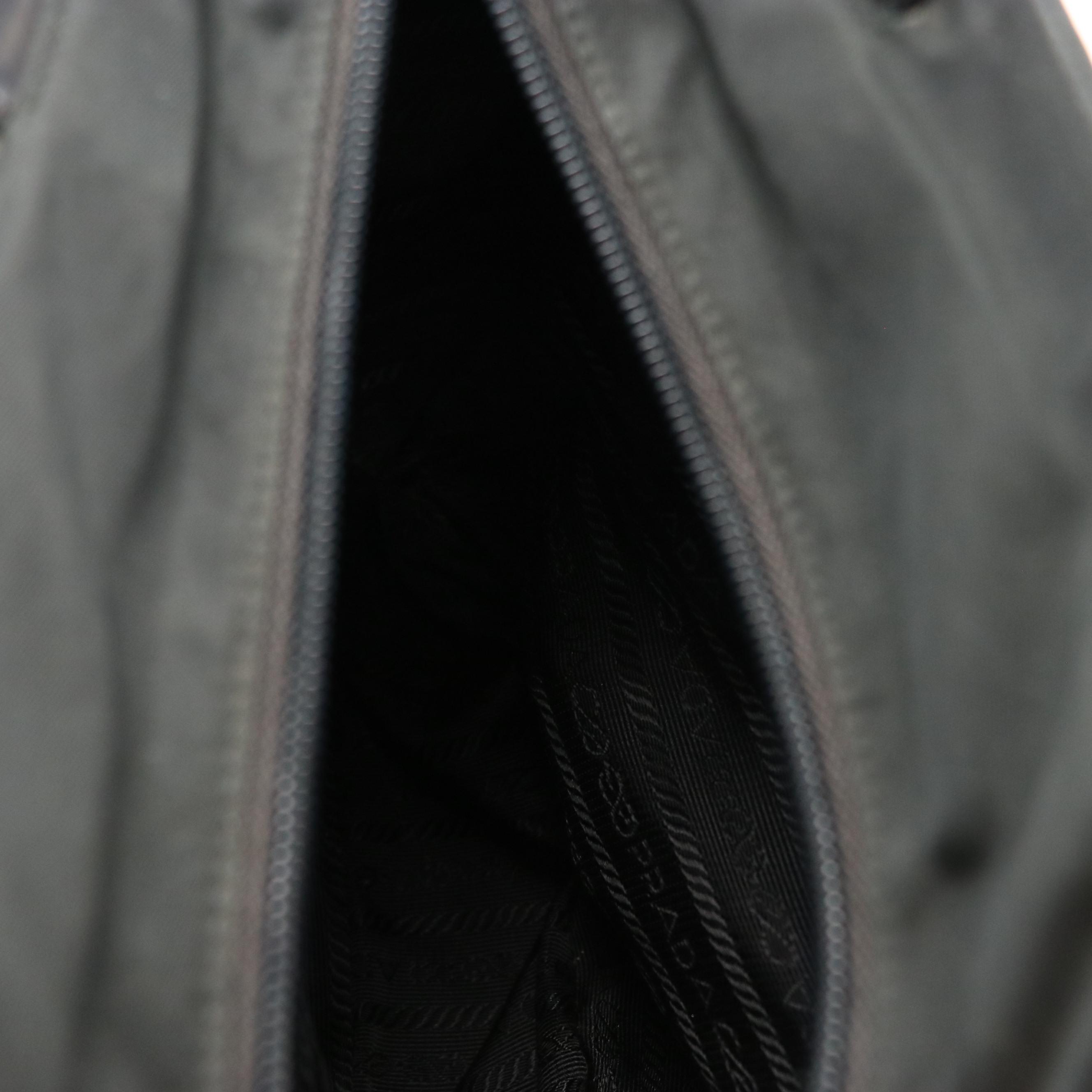 Prada Small Shoulder Bag in Black Tessuto Nylon and Leather