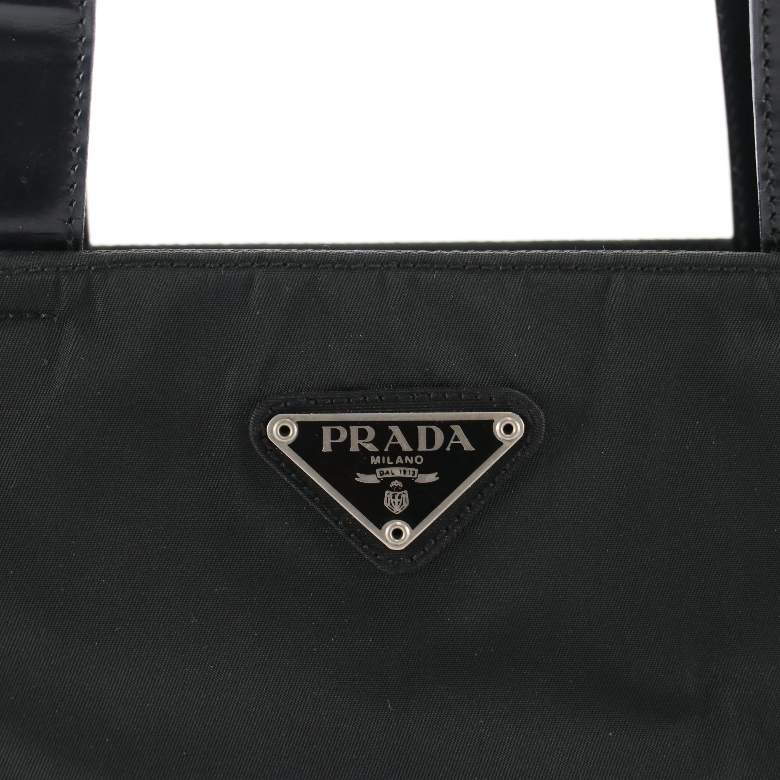 Prada Small Shoulder Bag in Black Tessuto Nylon and Leather