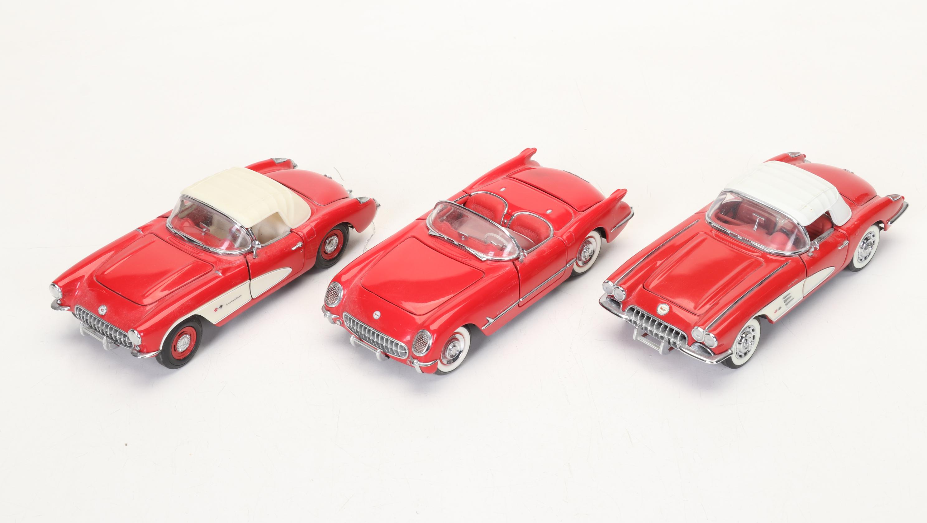 Franklin Mint Mid 20th Century Model Chevrolet Corvette Die Cast Cars