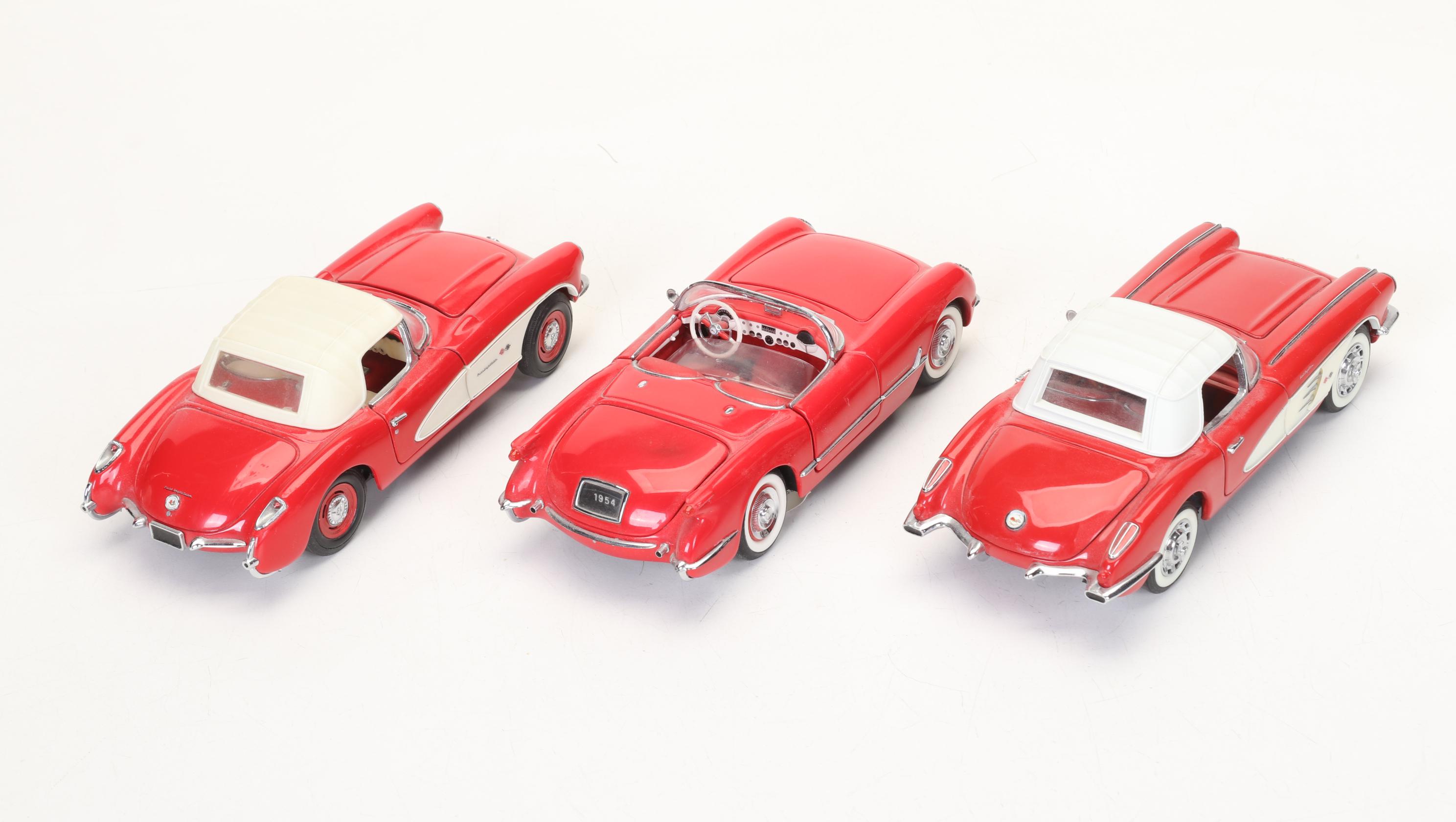 Franklin Mint Mid 20th Century Model Chevrolet Corvette Die Cast Cars