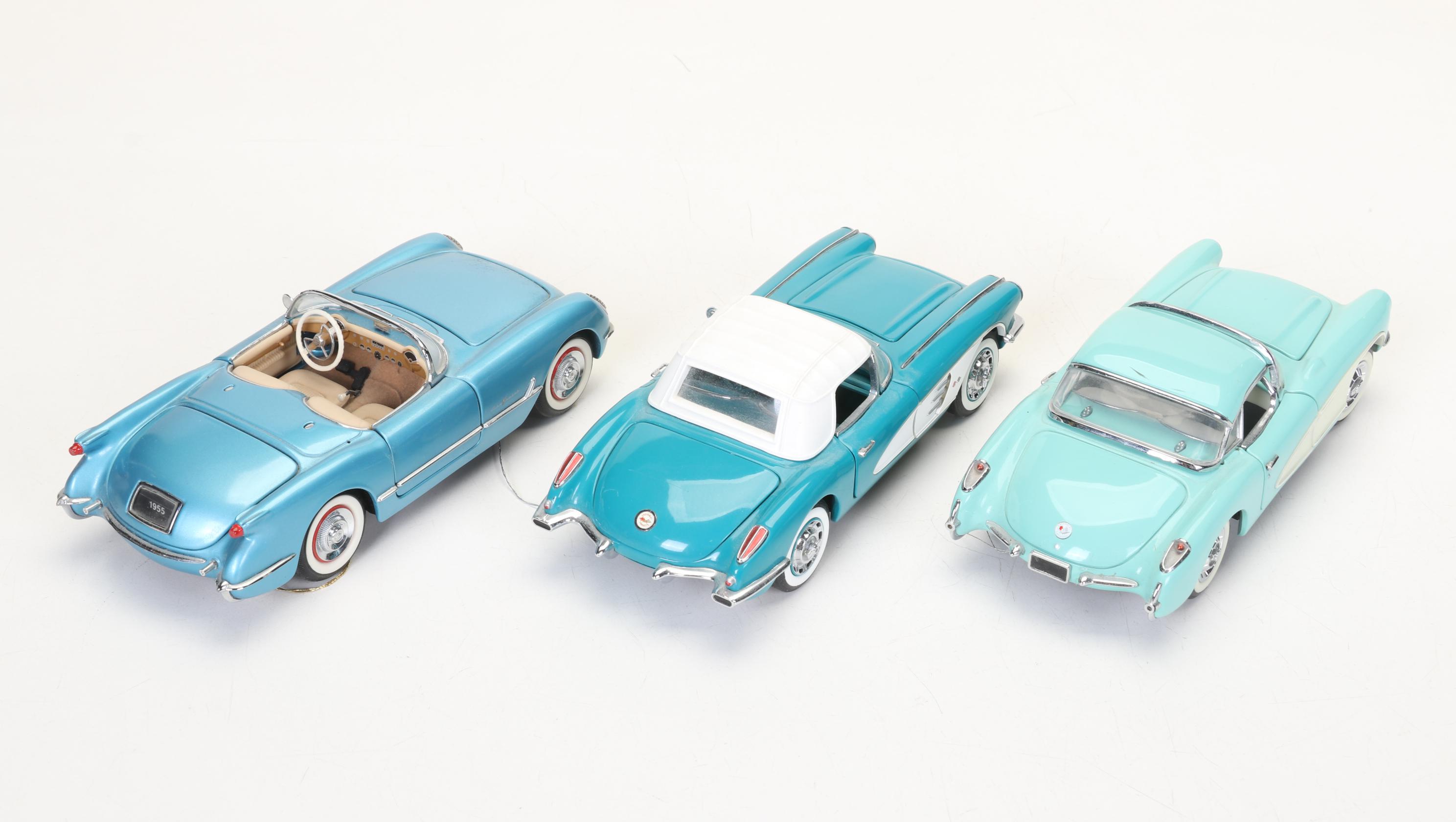 Franklin Mint Mid 20th Century Model Chevrolet Corvette Die Cast Cars