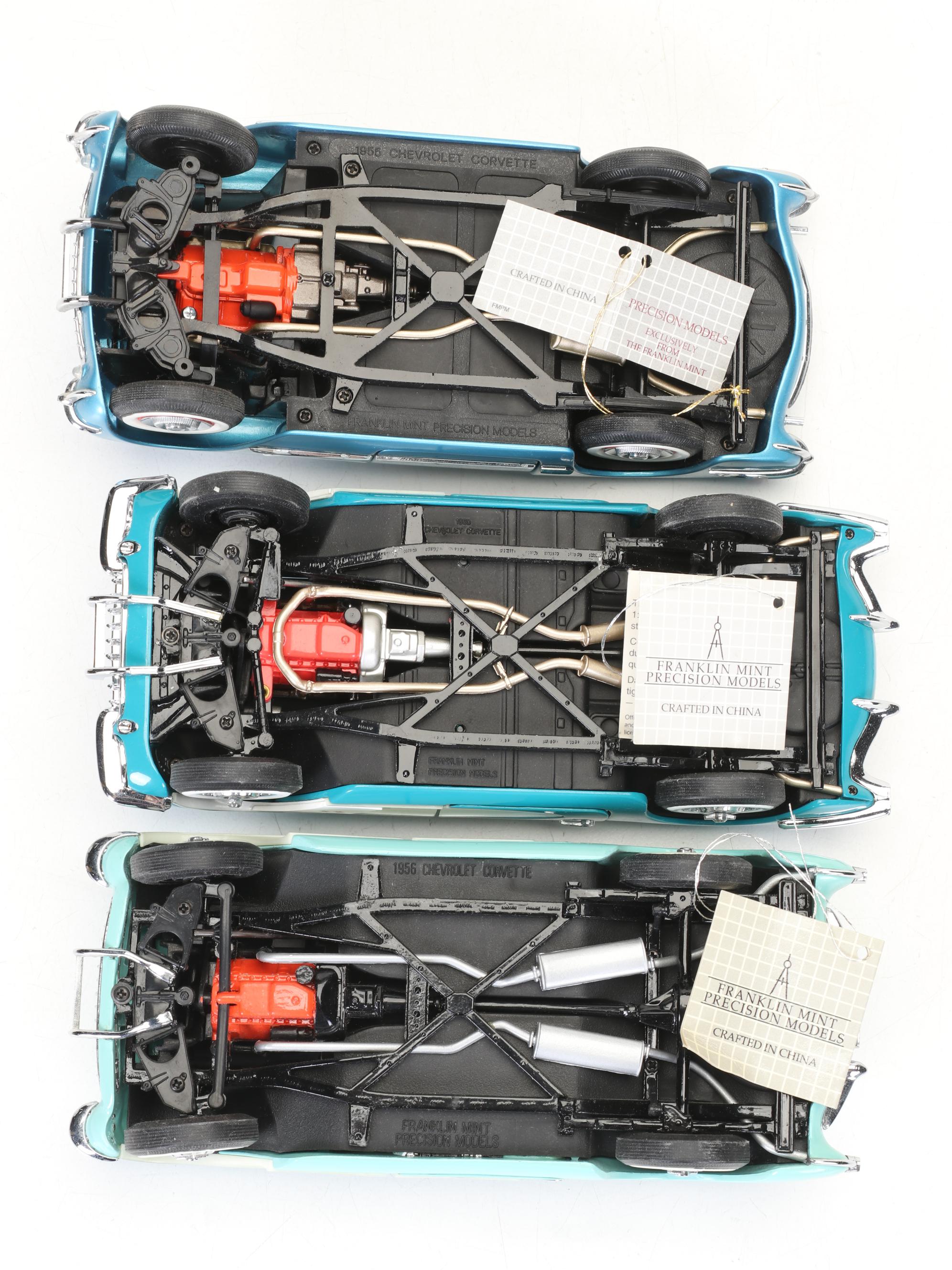 Franklin Mint Mid 20th Century Model Chevrolet Corvette Die Cast Cars