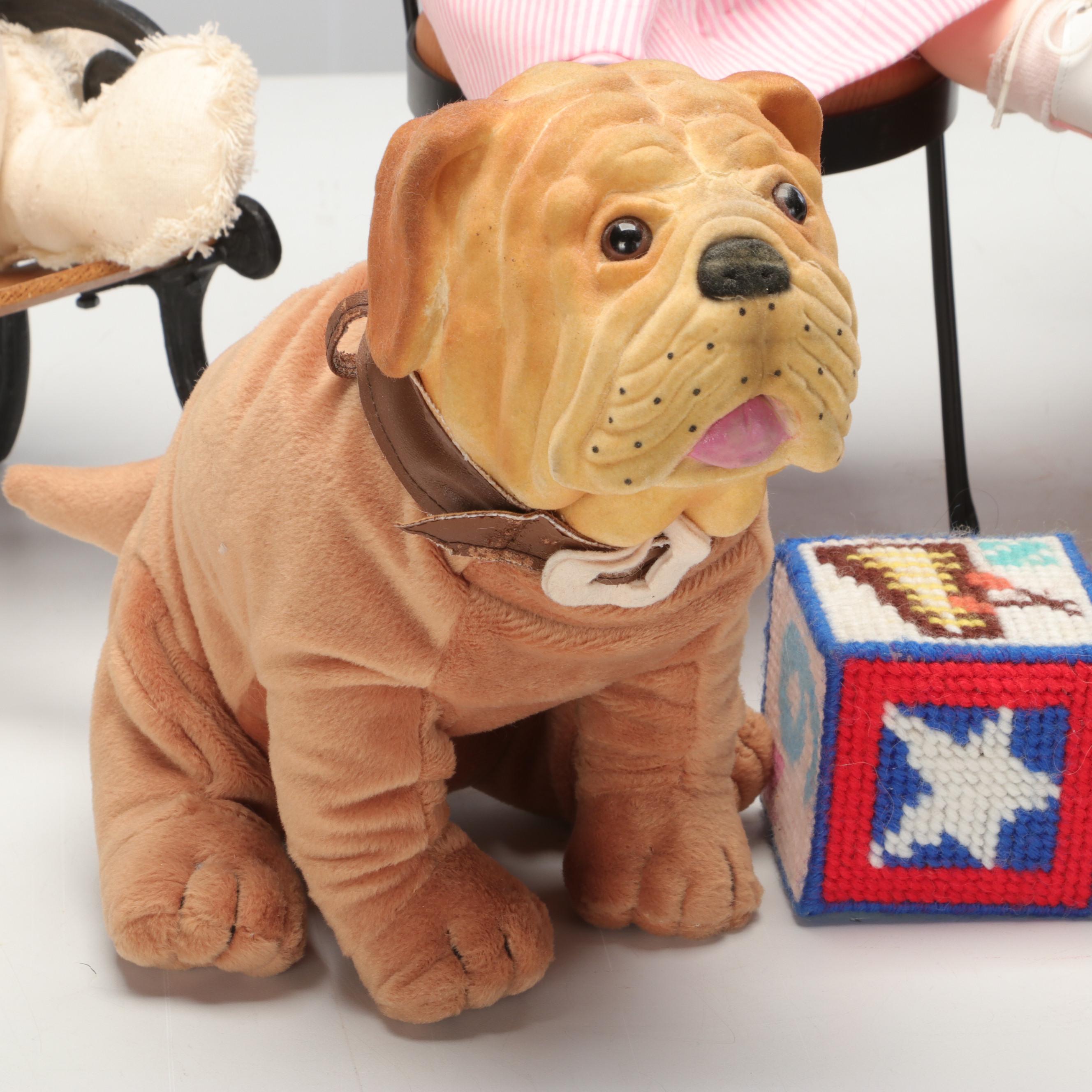 Stuffed Animals with Dolls and Doll Furniture