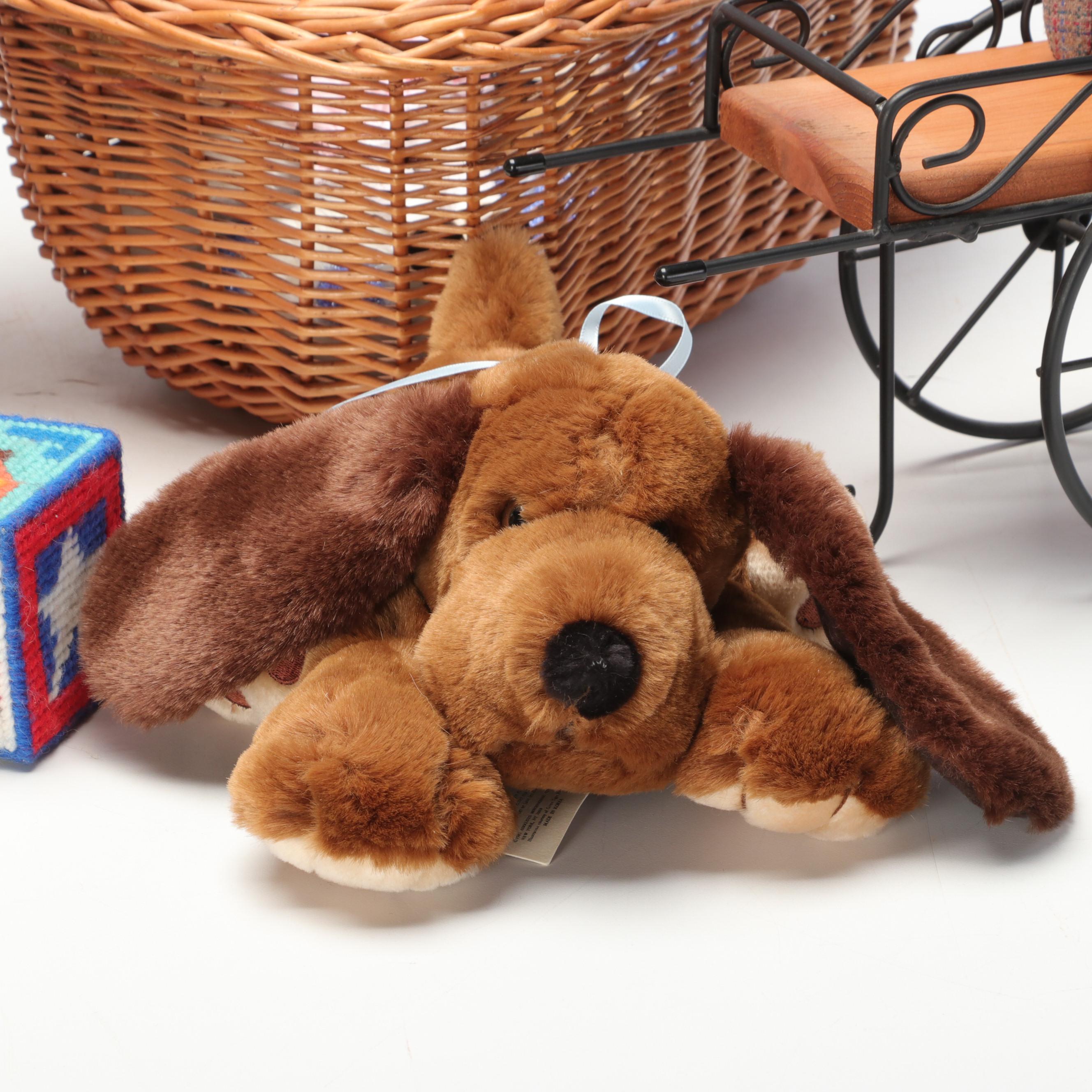 Stuffed Animals with Dolls and Doll Furniture