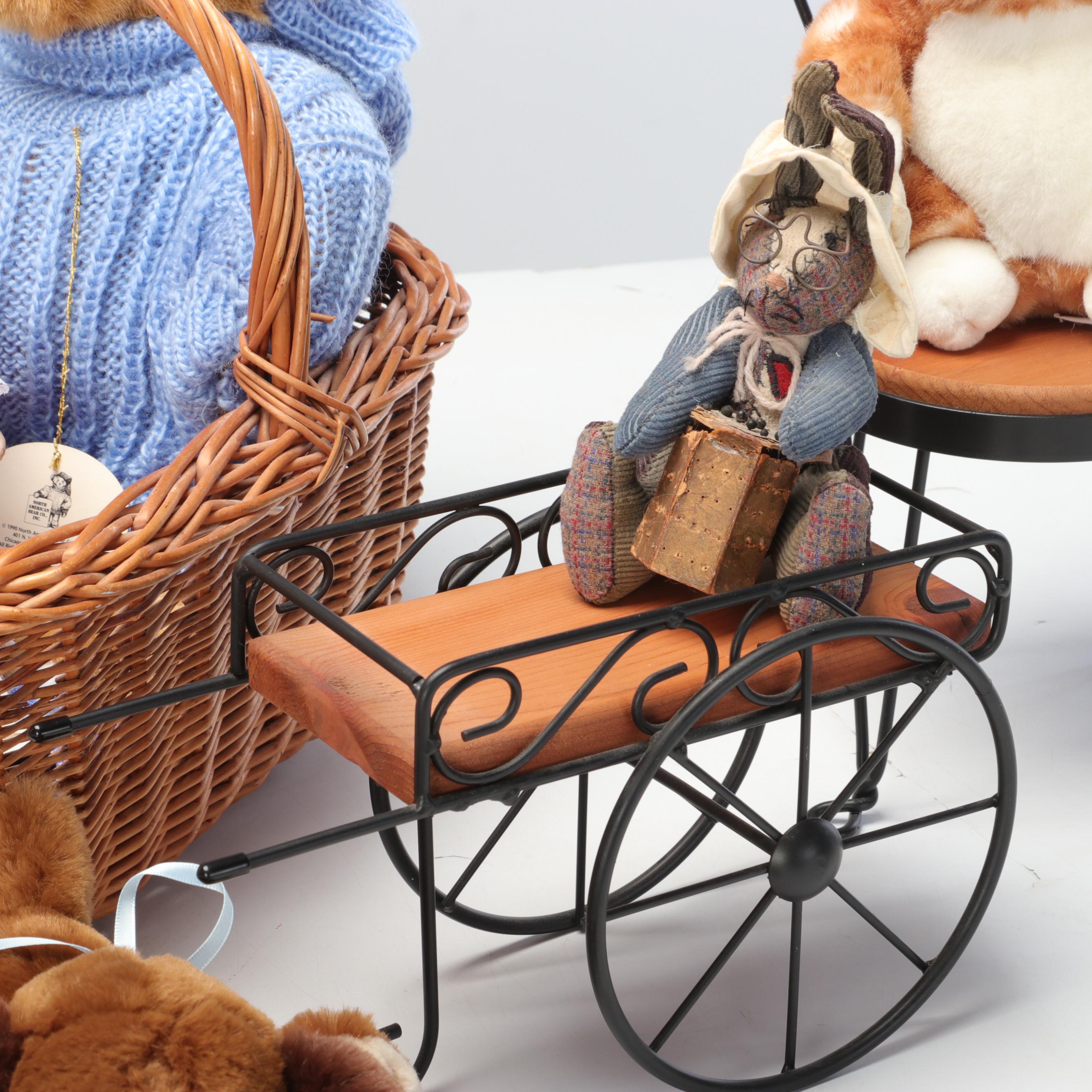 Stuffed Animals with Dolls and Doll Furniture