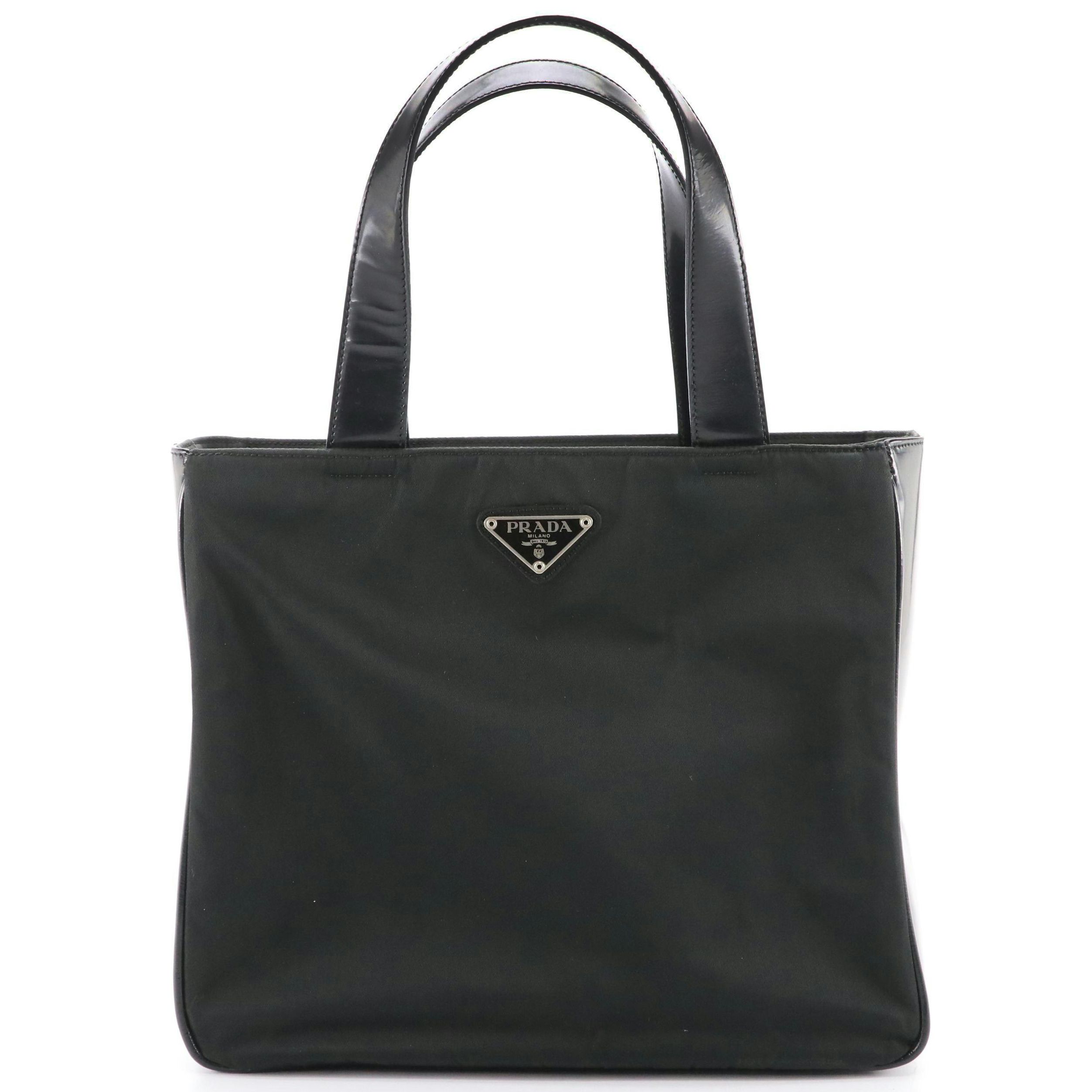 Prada Small Shoulder Bag in Black Tessuto Nylon and Leather