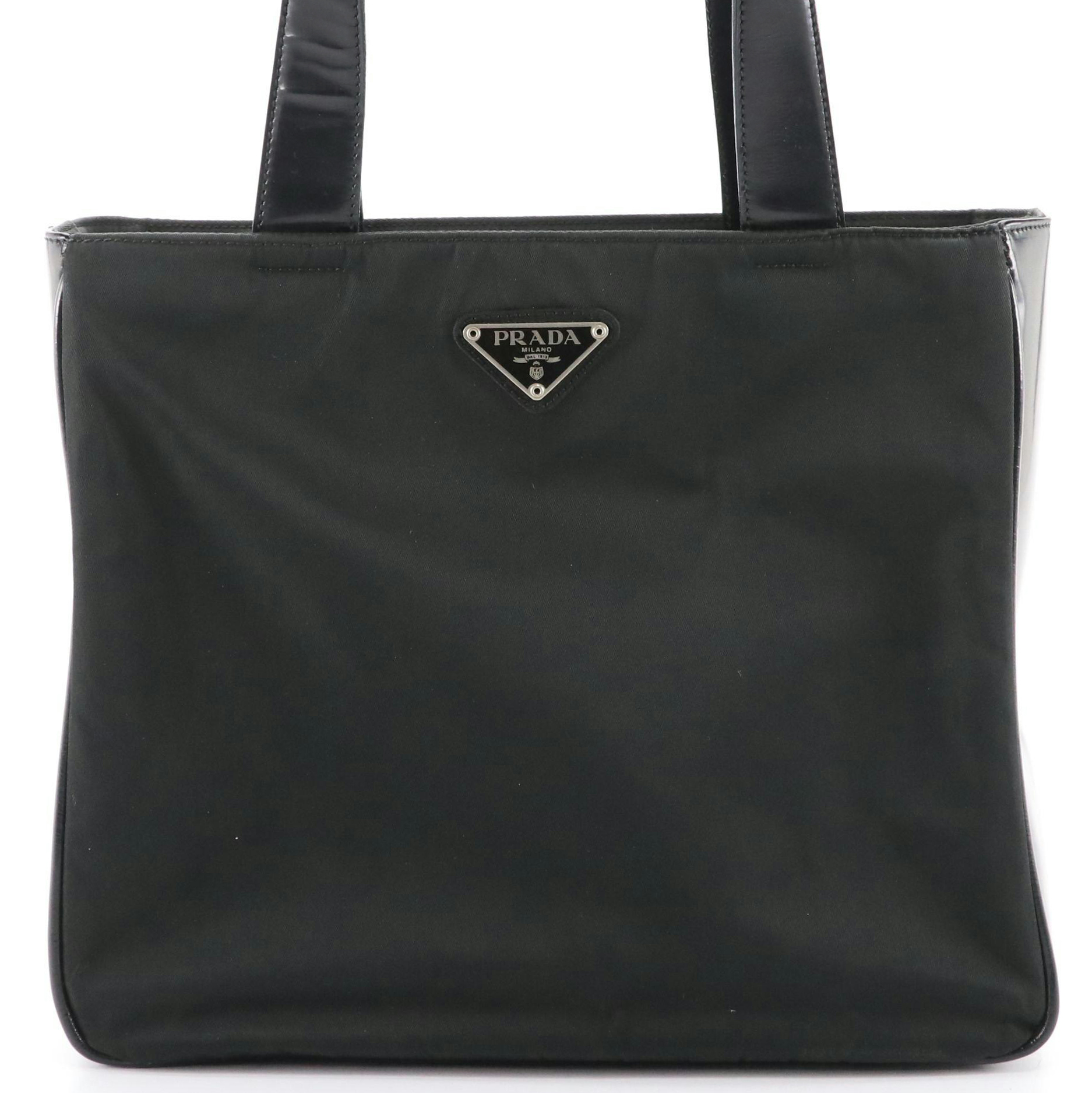 Prada Small Shoulder Bag in Black Tessuto Nylon and Leather