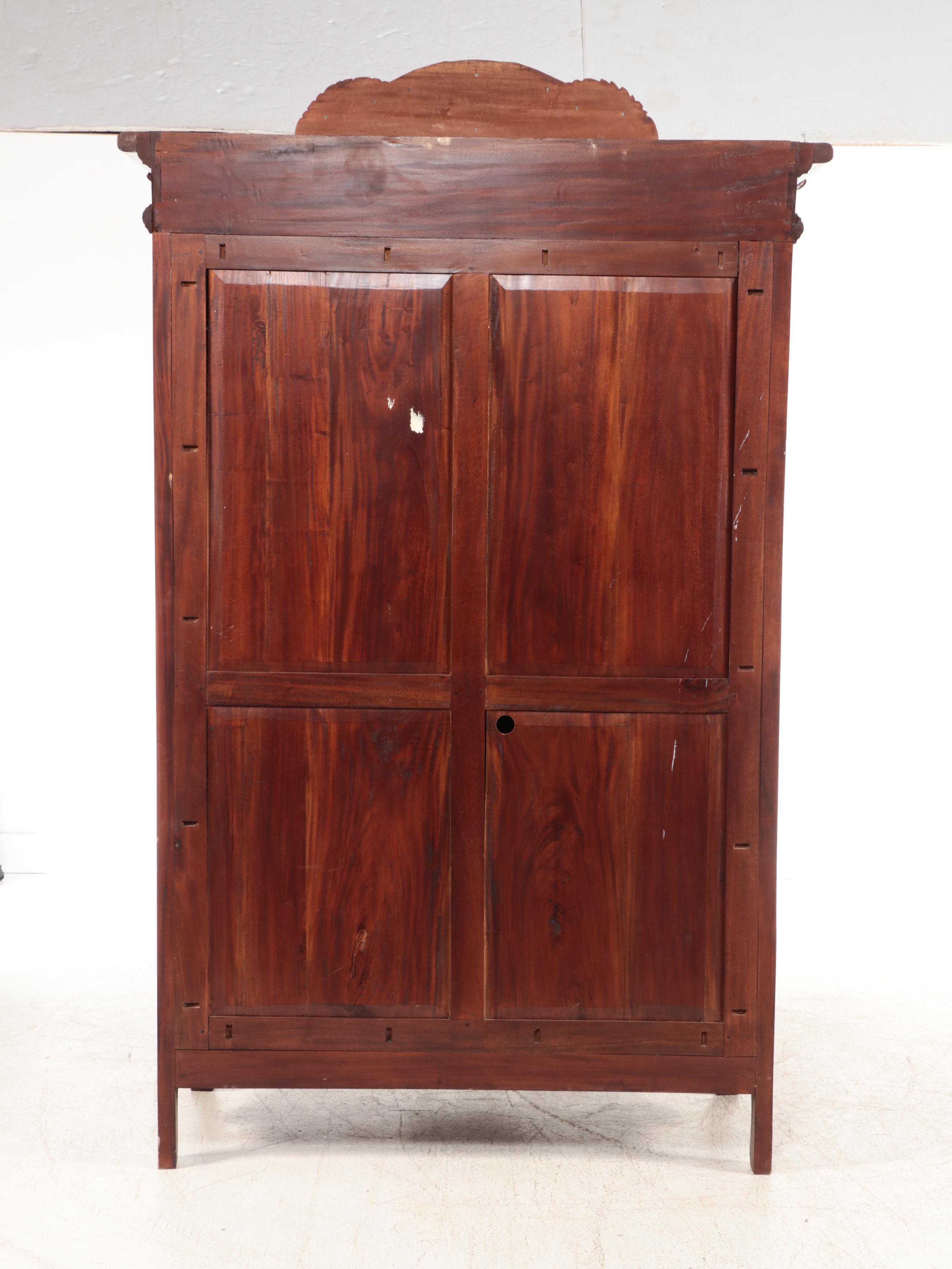 French Provincial Style Carved Hardwood Armoire