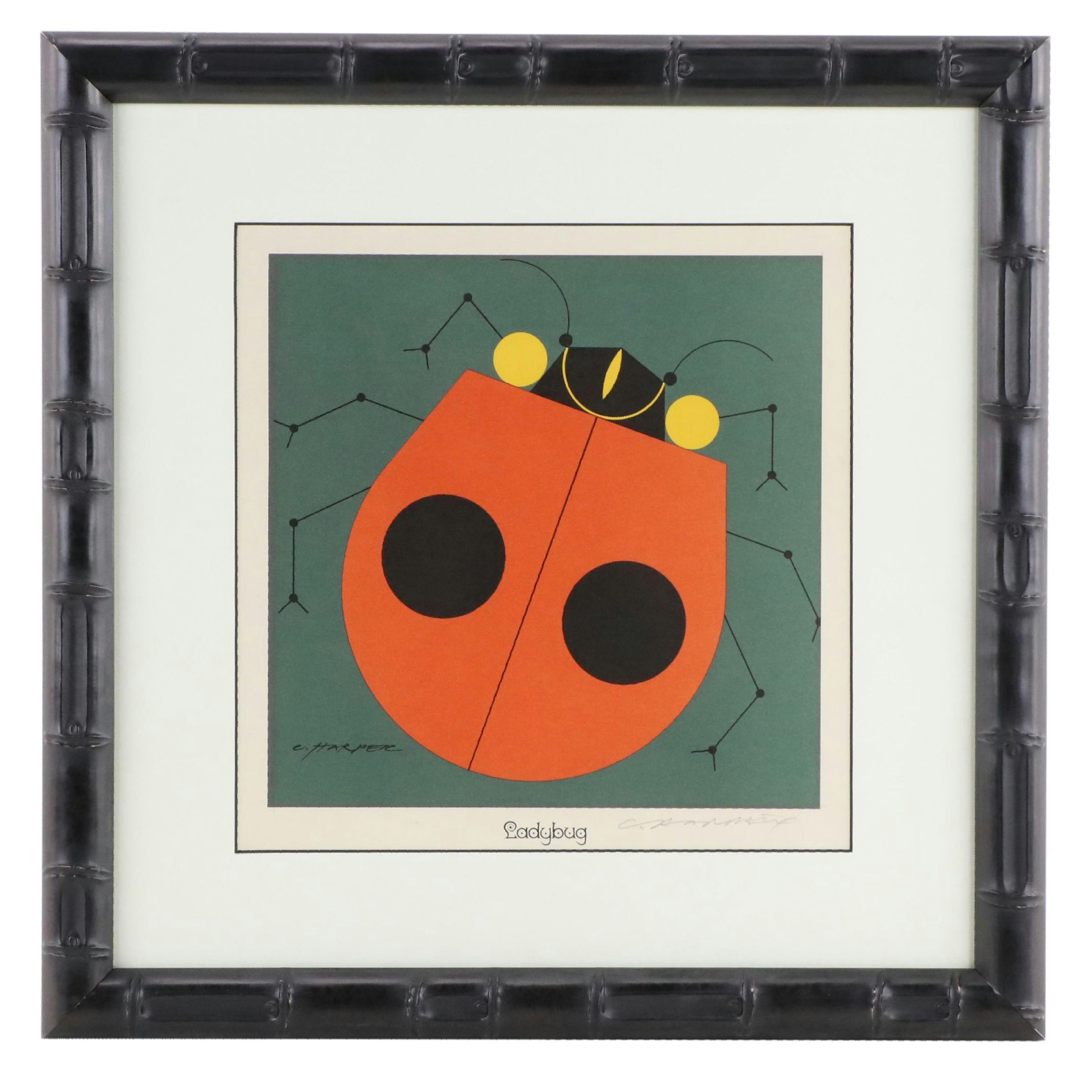 Charley Harper Lithograph "Ladybug"