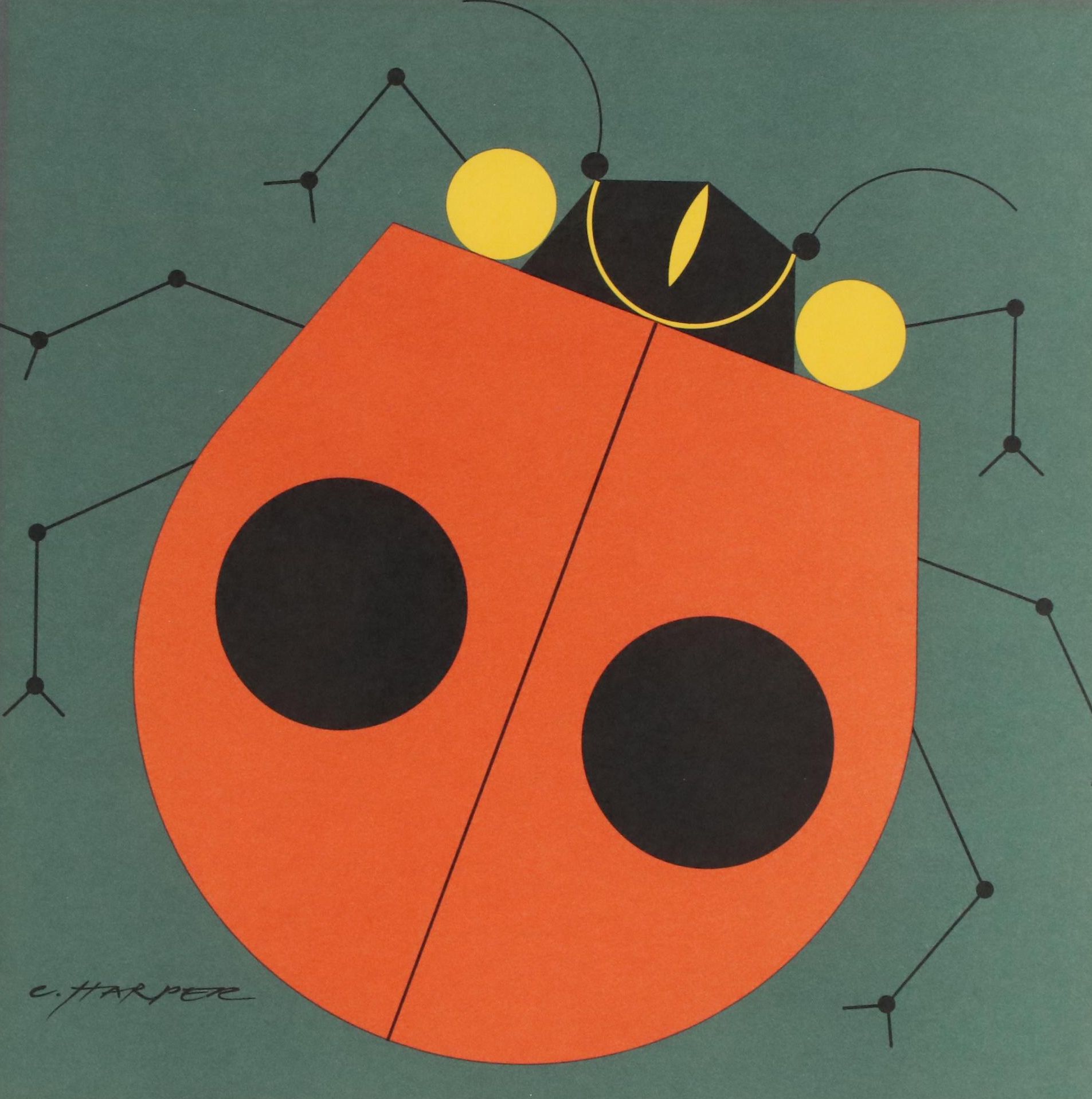 Charley Harper Lithograph "Ladybug"