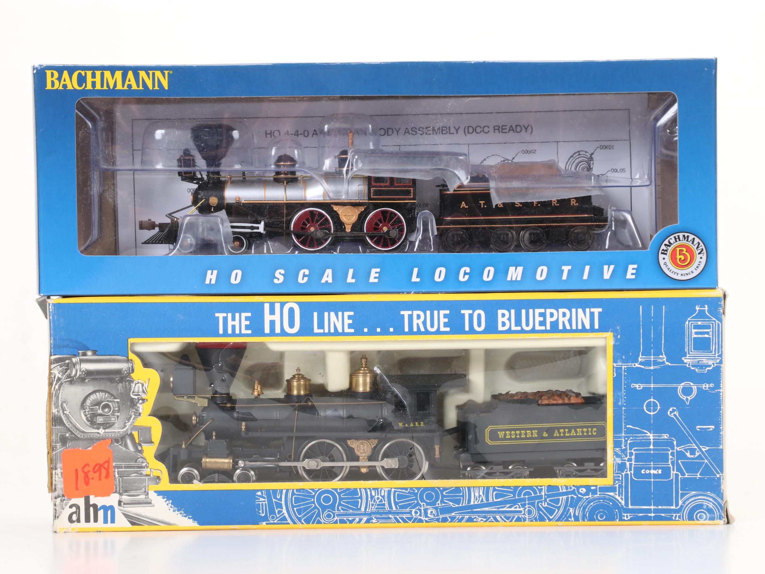 Old Style HO Scale Model Trains with 2-4-0 Steam Locomotives