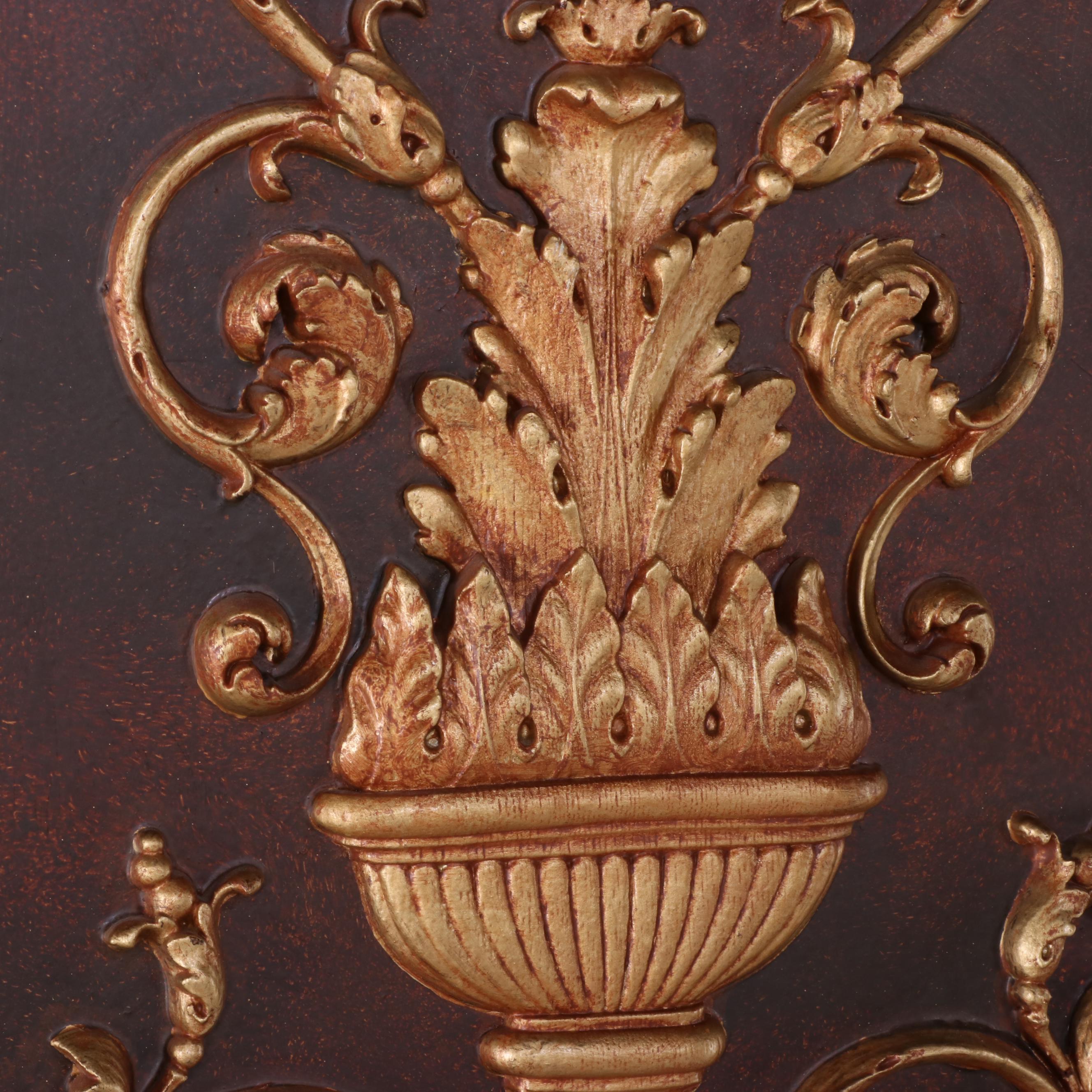 French Baroque Style Parcel-Gilt Wooden Architectural or Door Panels