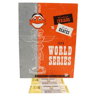 1948 World Series Program with Ticket Stubs