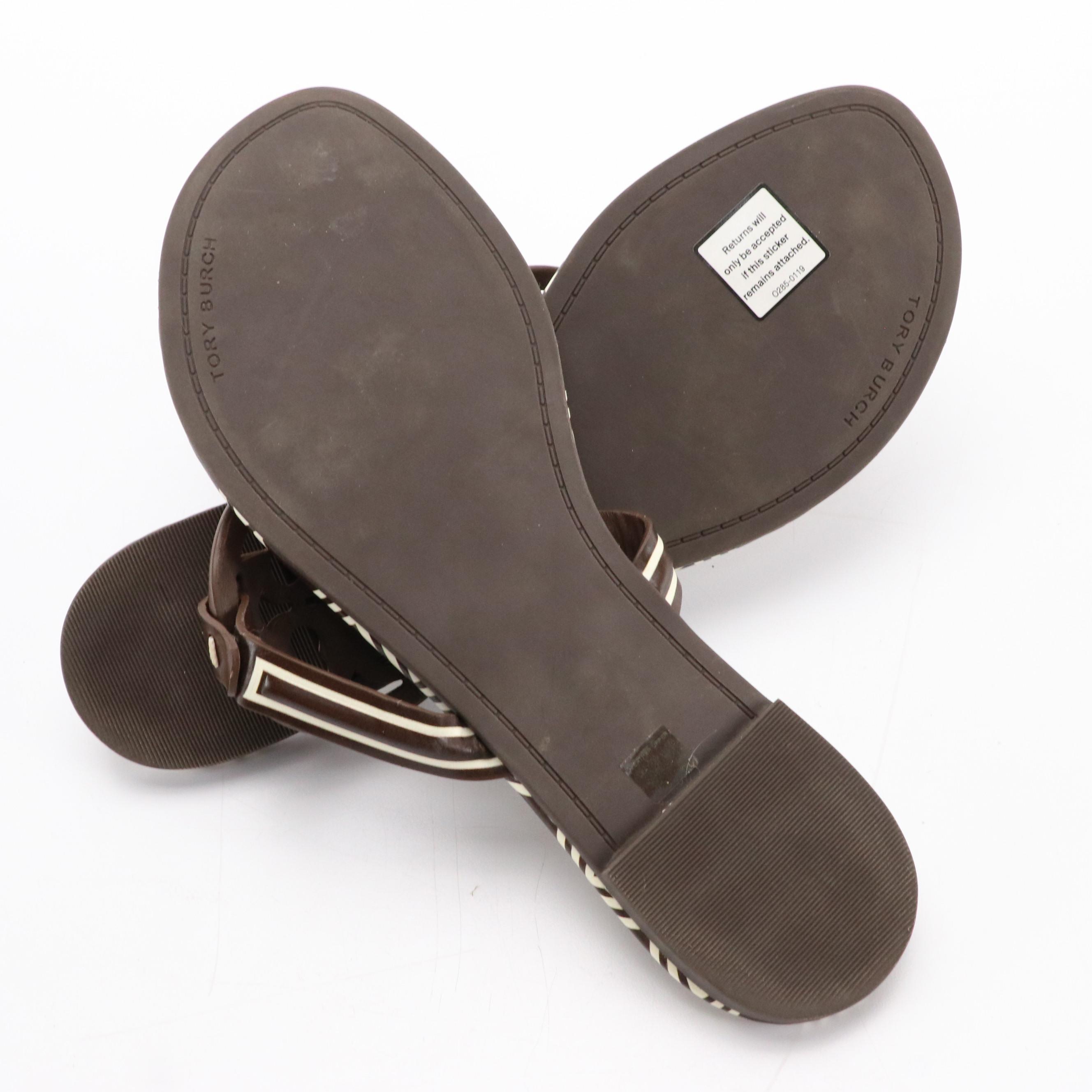 Tory Burch Logo Thong Sandals