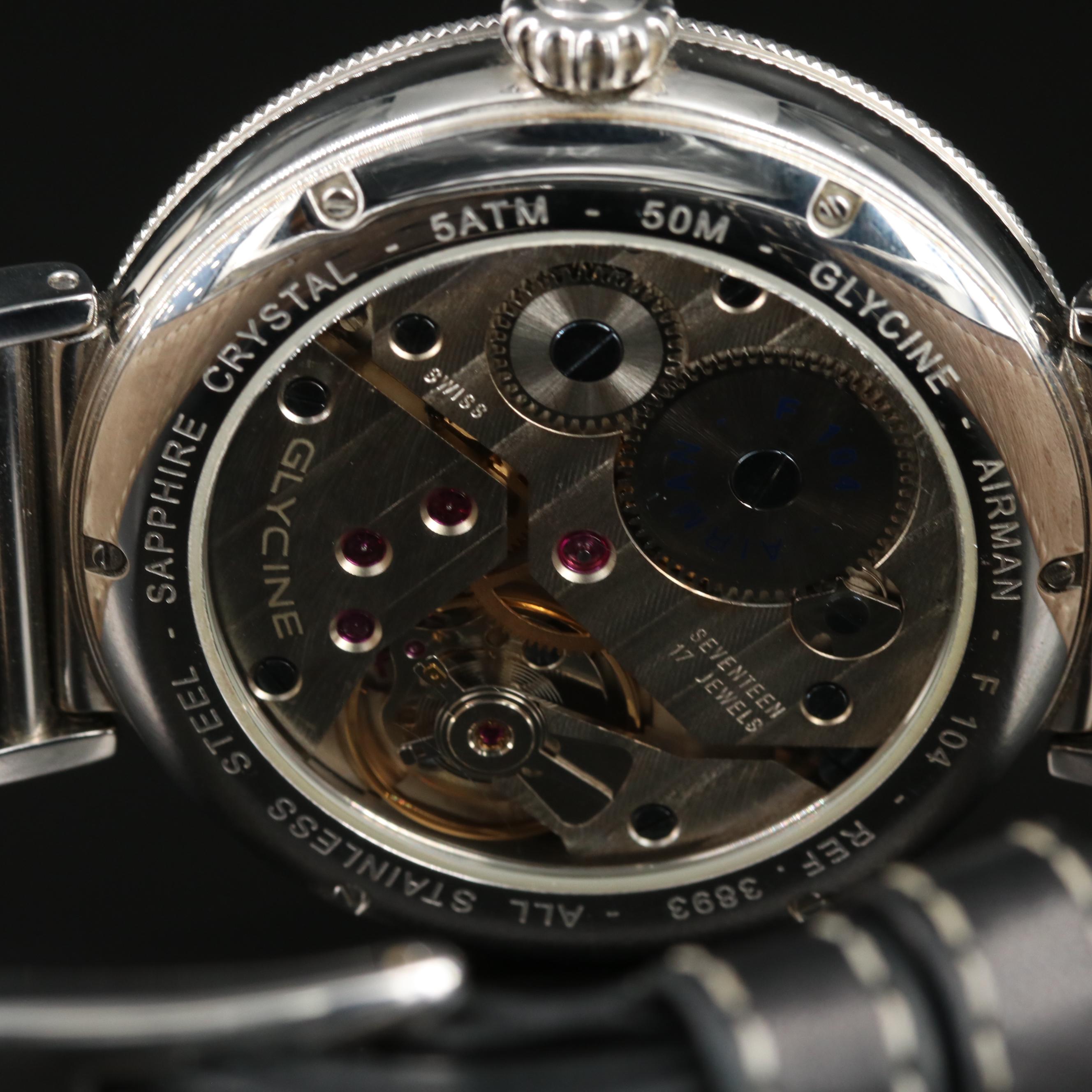 Glycine Airman F104 Steel 49MM Manual Wind Watch