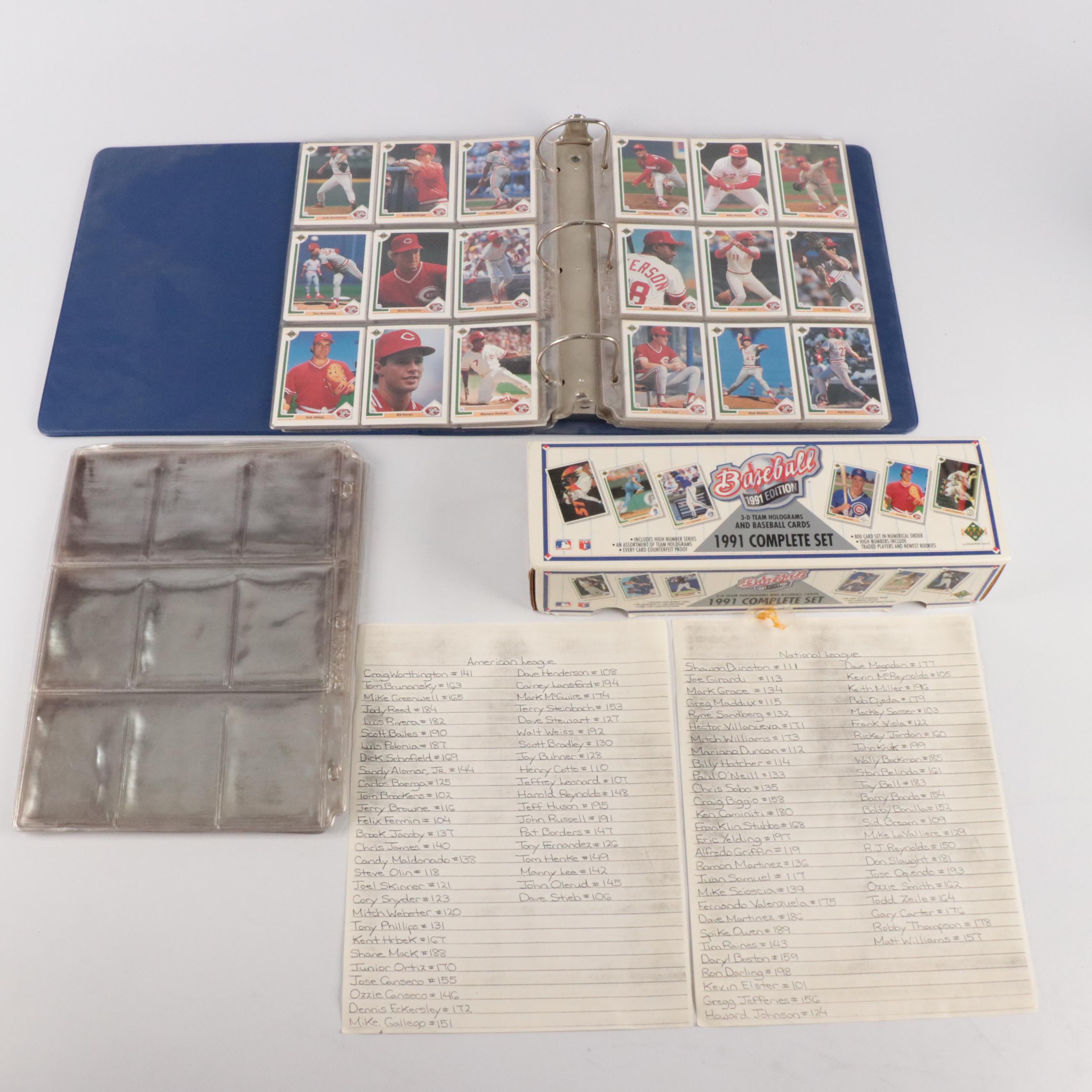 1991 Upper Deck Baseball Cards with Binder
