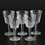 Waterford "Lismore" Crystal Claret Wine Glasses, Set of Five