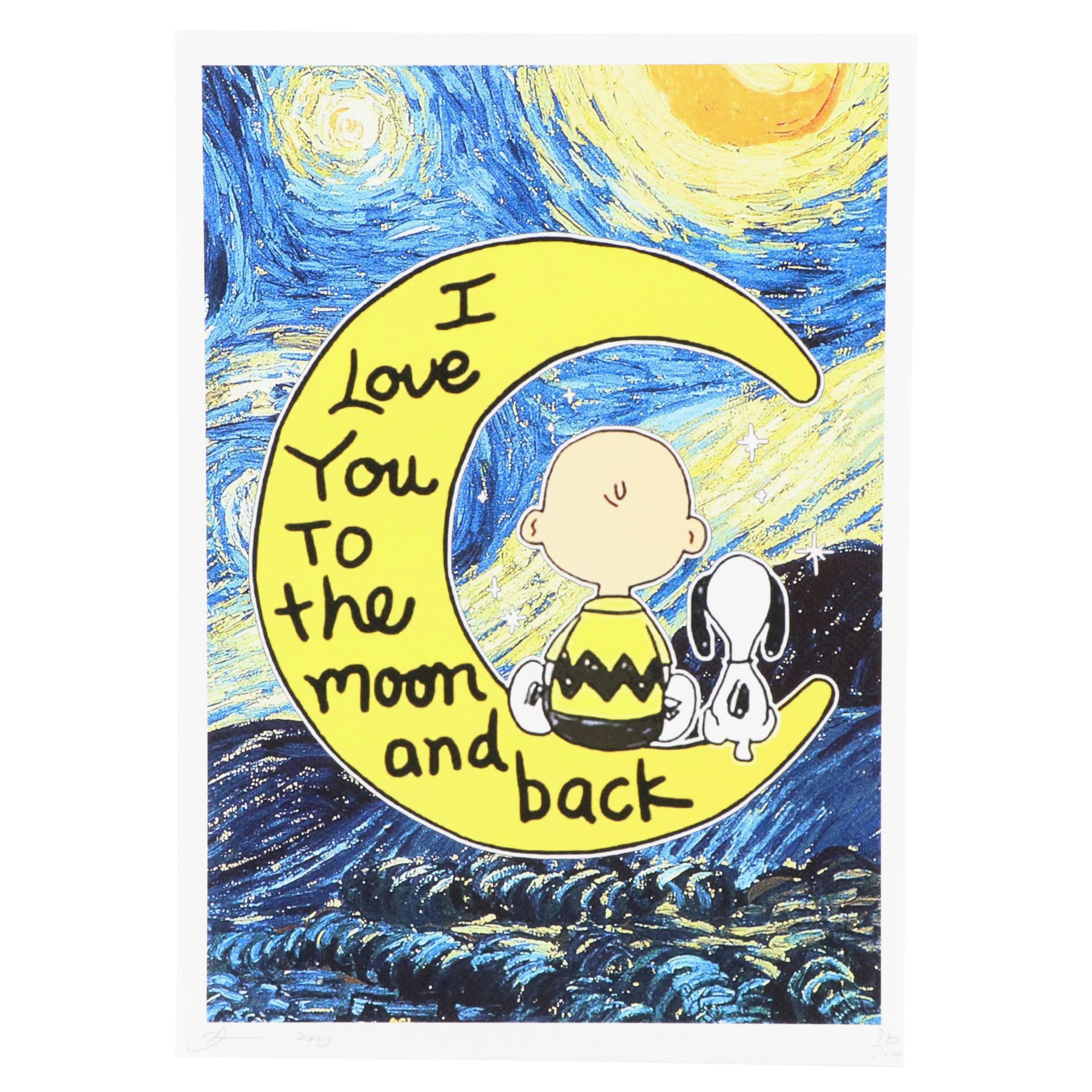 Death NYC Pop Art Graphic Print of Charlie Brown x Van Gogh, 2023