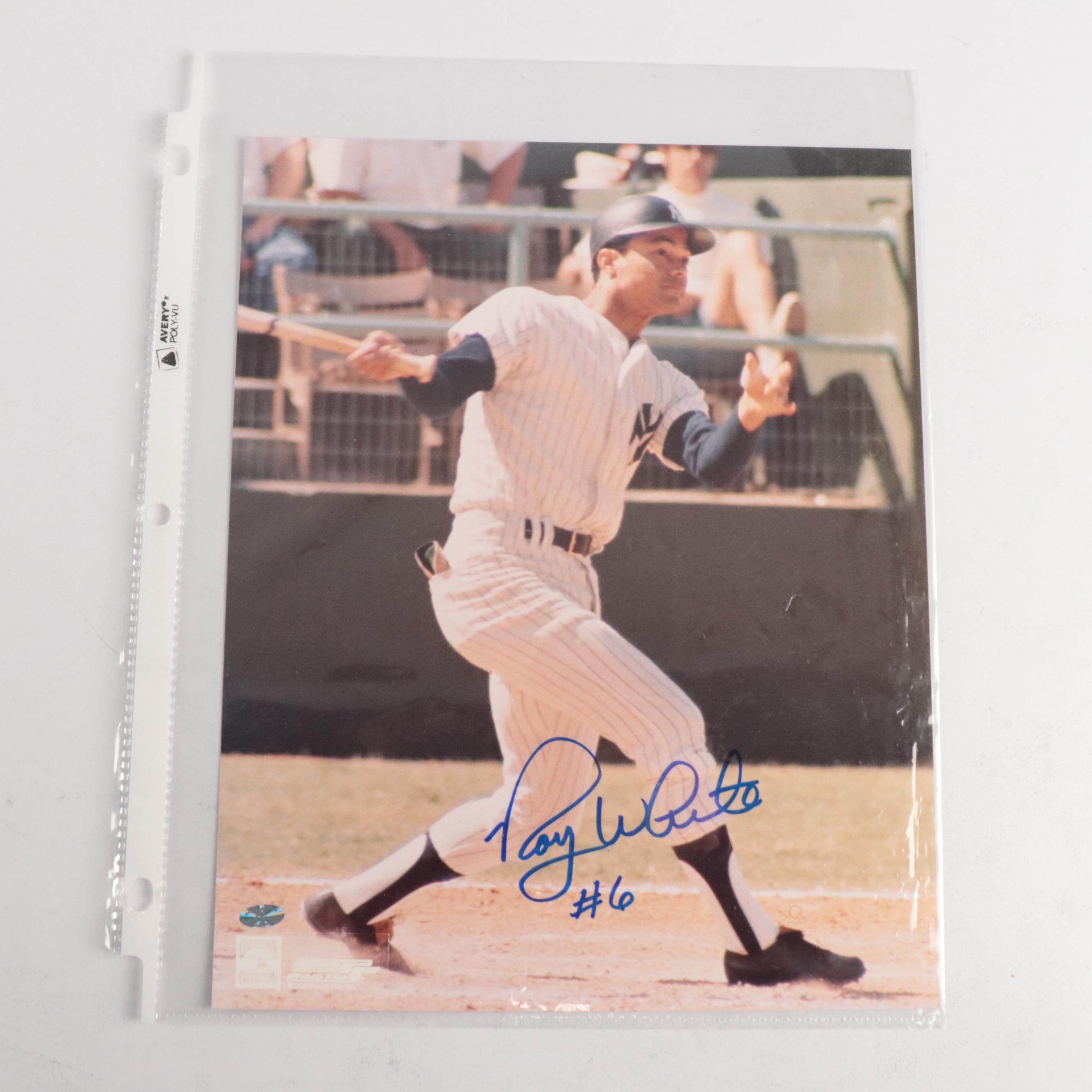 Ozzie Guillen Signed Shirt with Eddie Mathews Signed Print and More