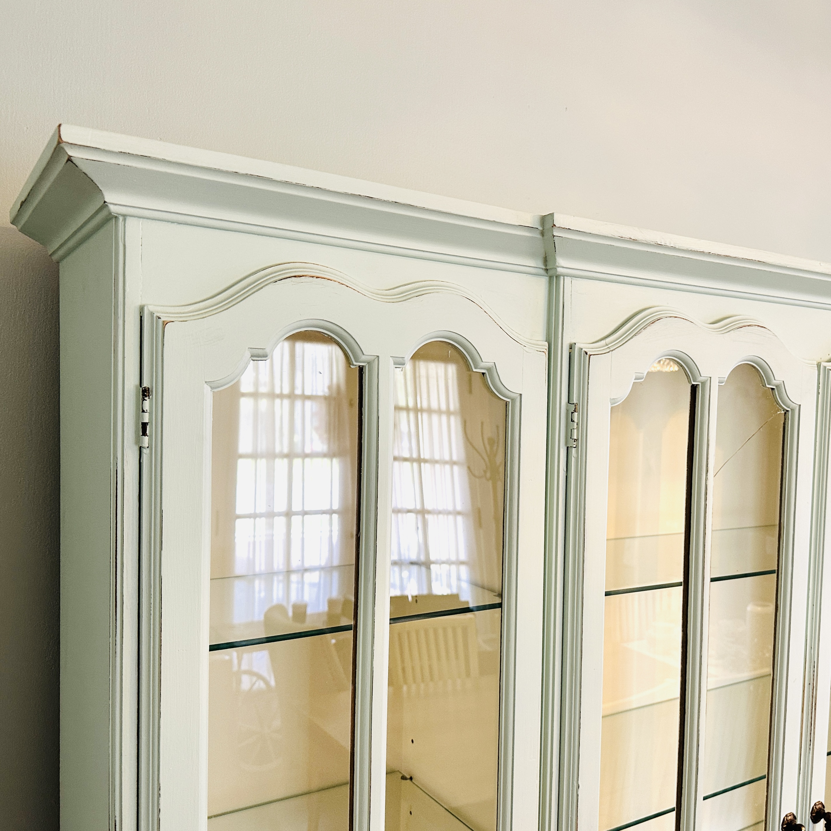 Fancher Mediterranean Style Painted Walnut China Cabinet