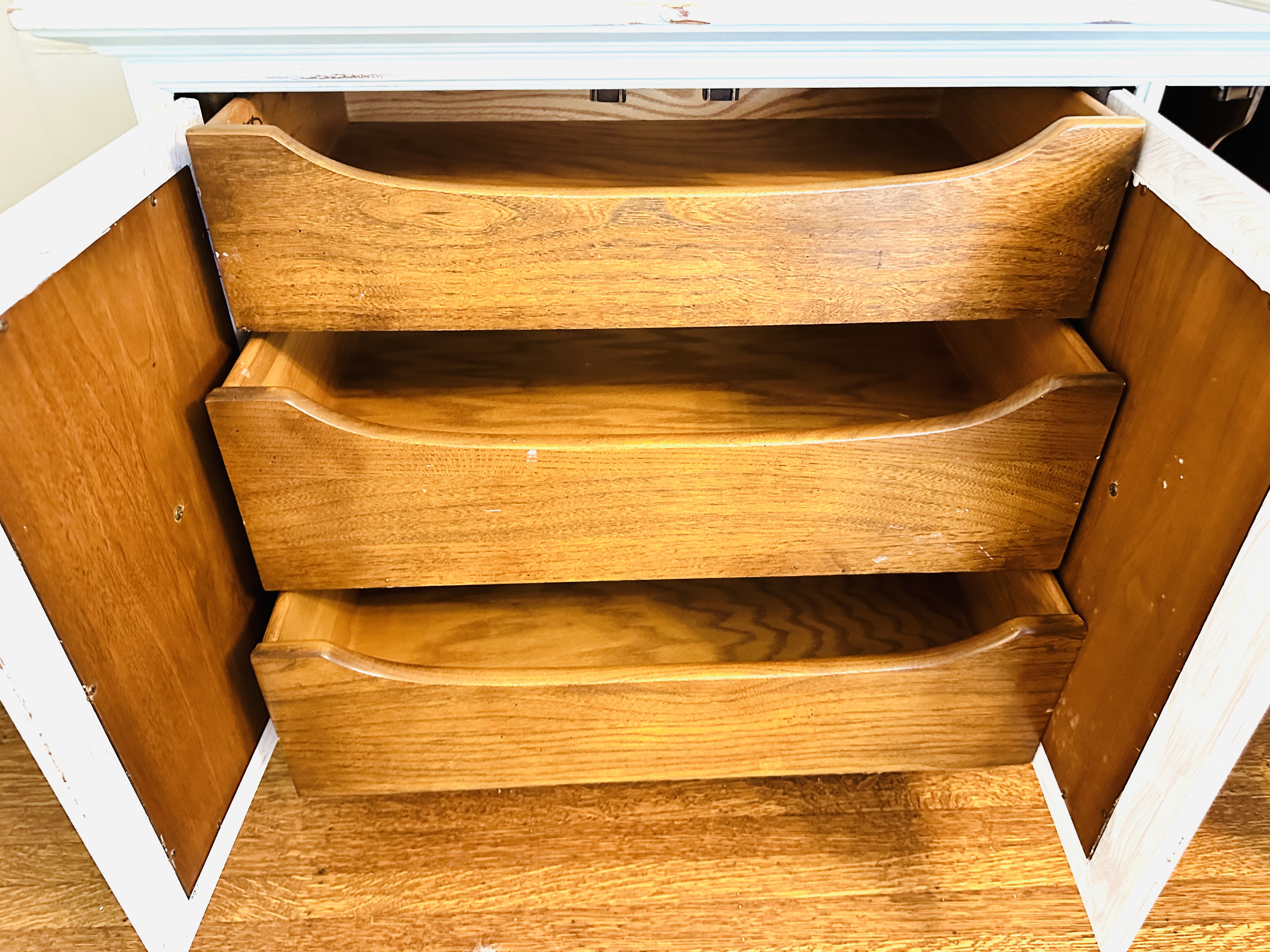 Fancher Mediterranean Style Painted Walnut China Cabinet