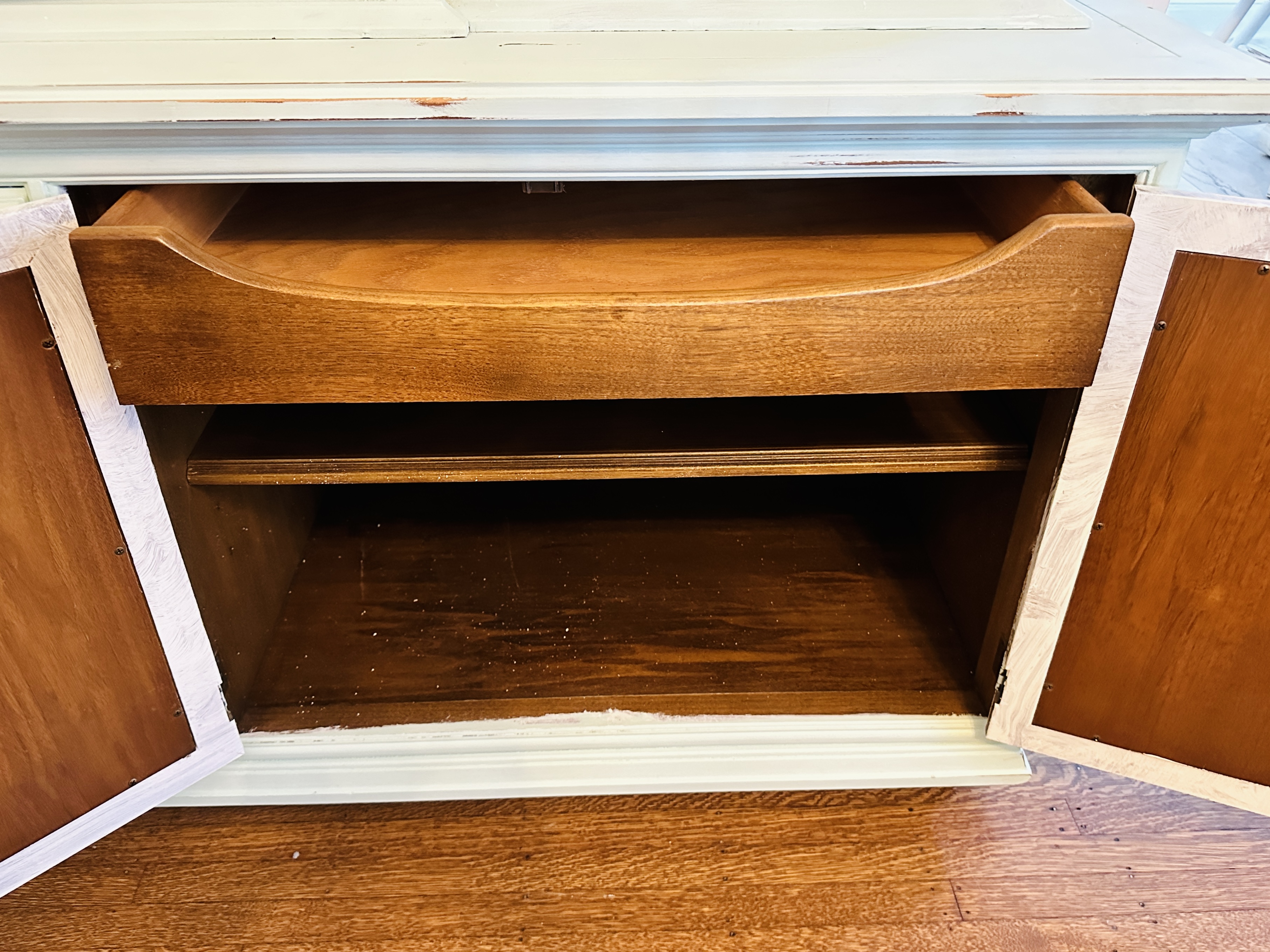 Fancher Mediterranean Style Painted Walnut China Cabinet