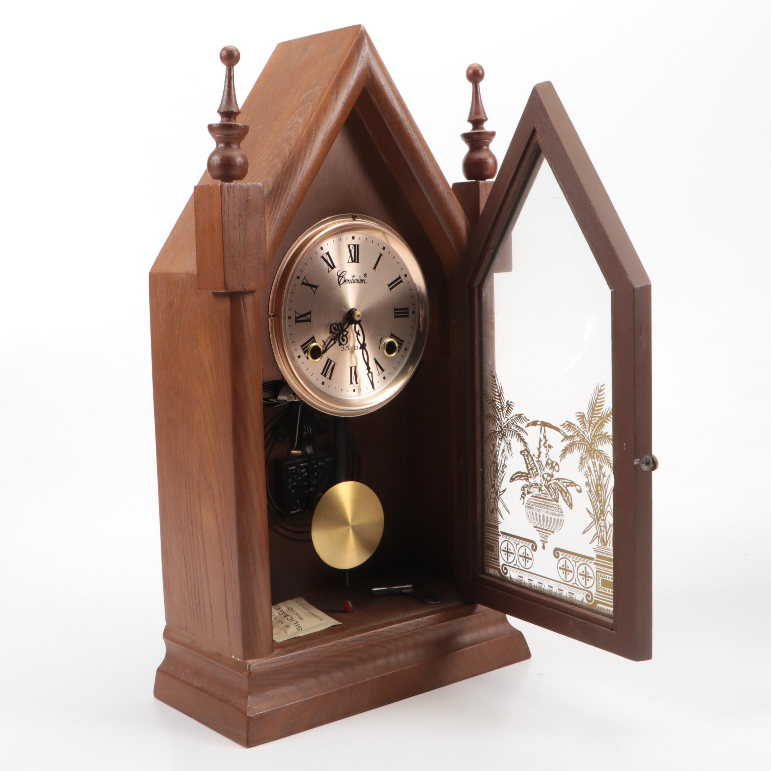 Centurion with Other Victorian Style Steeple Mantel Clocks, Mid to Late 20th C.