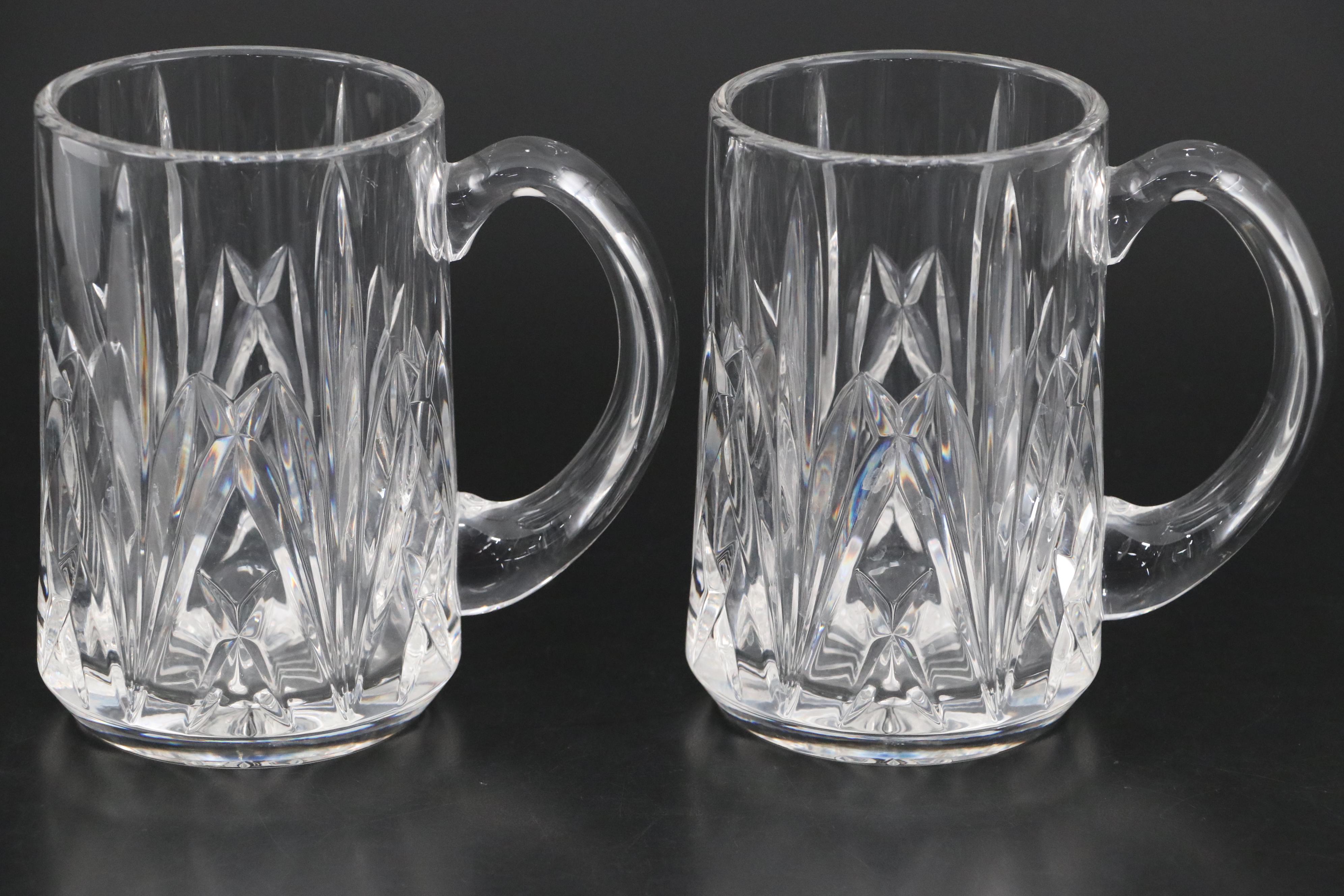 Waterford "Lismore" Crystal Old Fashioned, Roly Poly Glasses with Beer Glasses