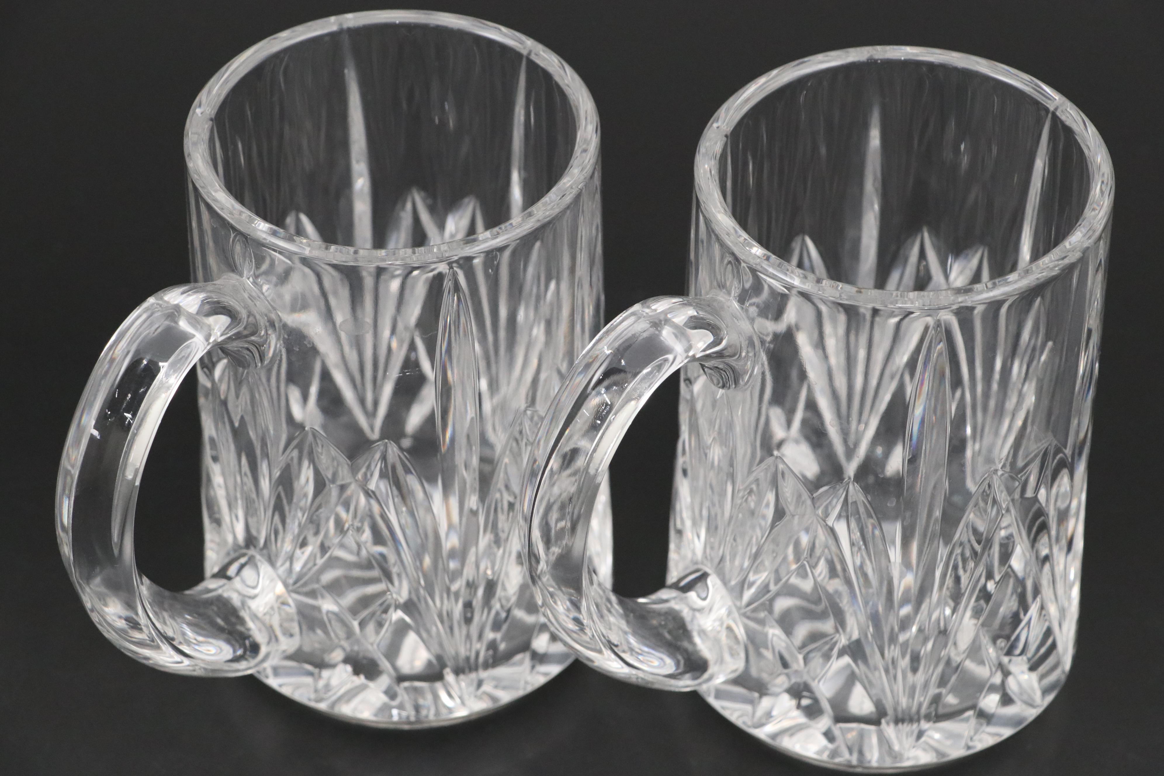 Waterford "Lismore" Crystal Old Fashioned, Roly Poly Glasses with Beer Glasses