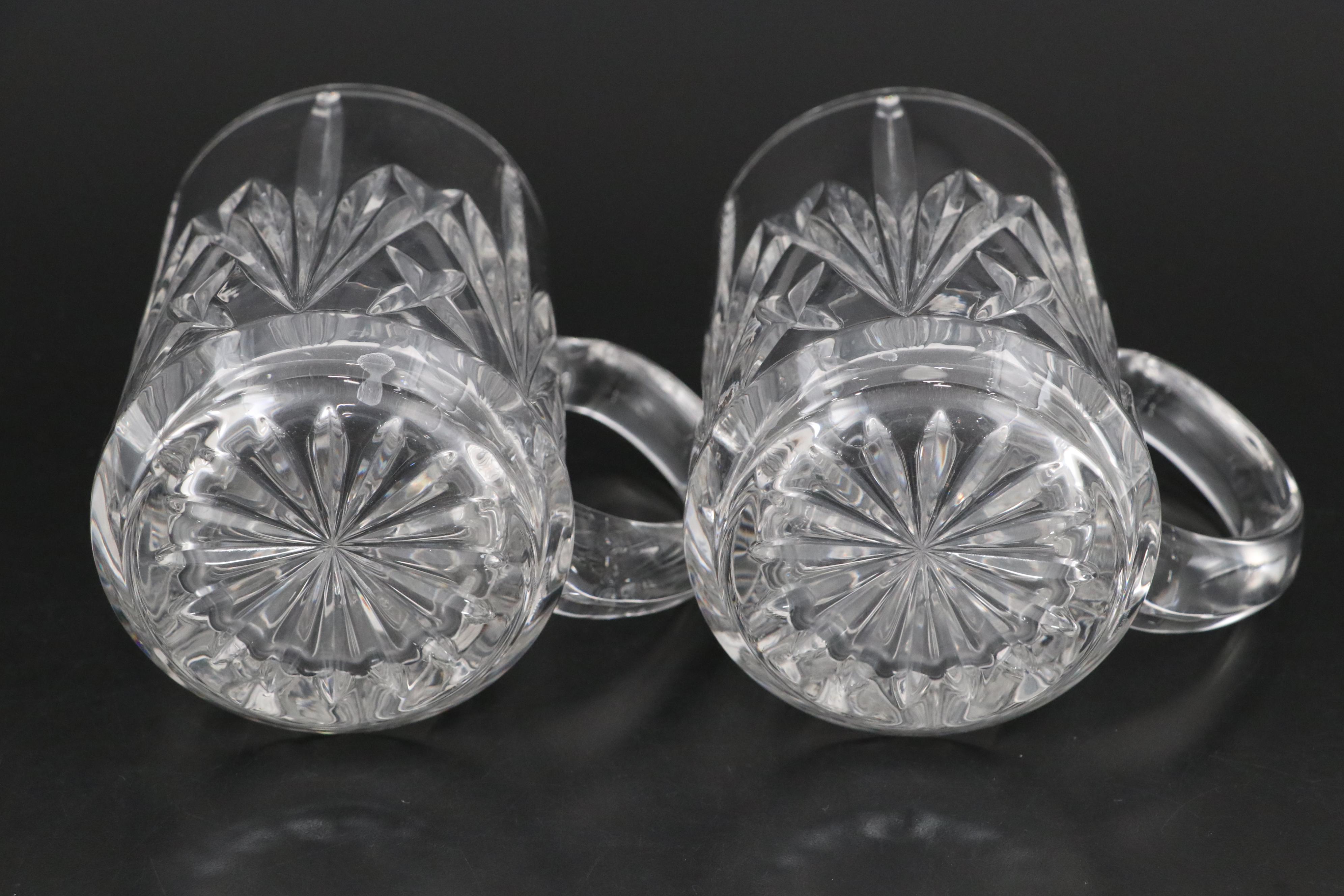 Waterford "Lismore" Crystal Old Fashioned, Roly Poly Glasses with Beer Glasses