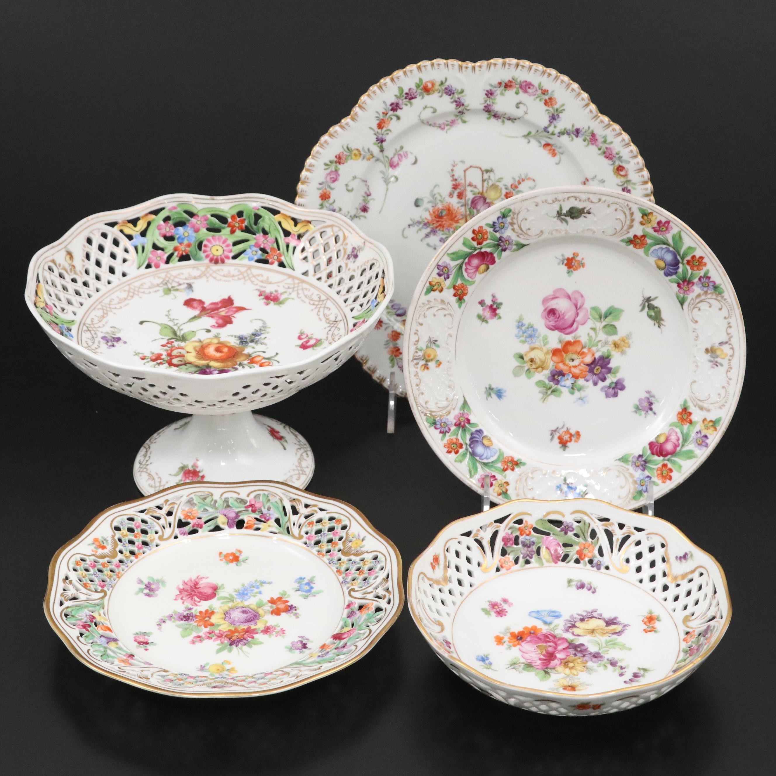 Franziska Hirsch with Schumann and Other Dresden Style Porcelain Tableware