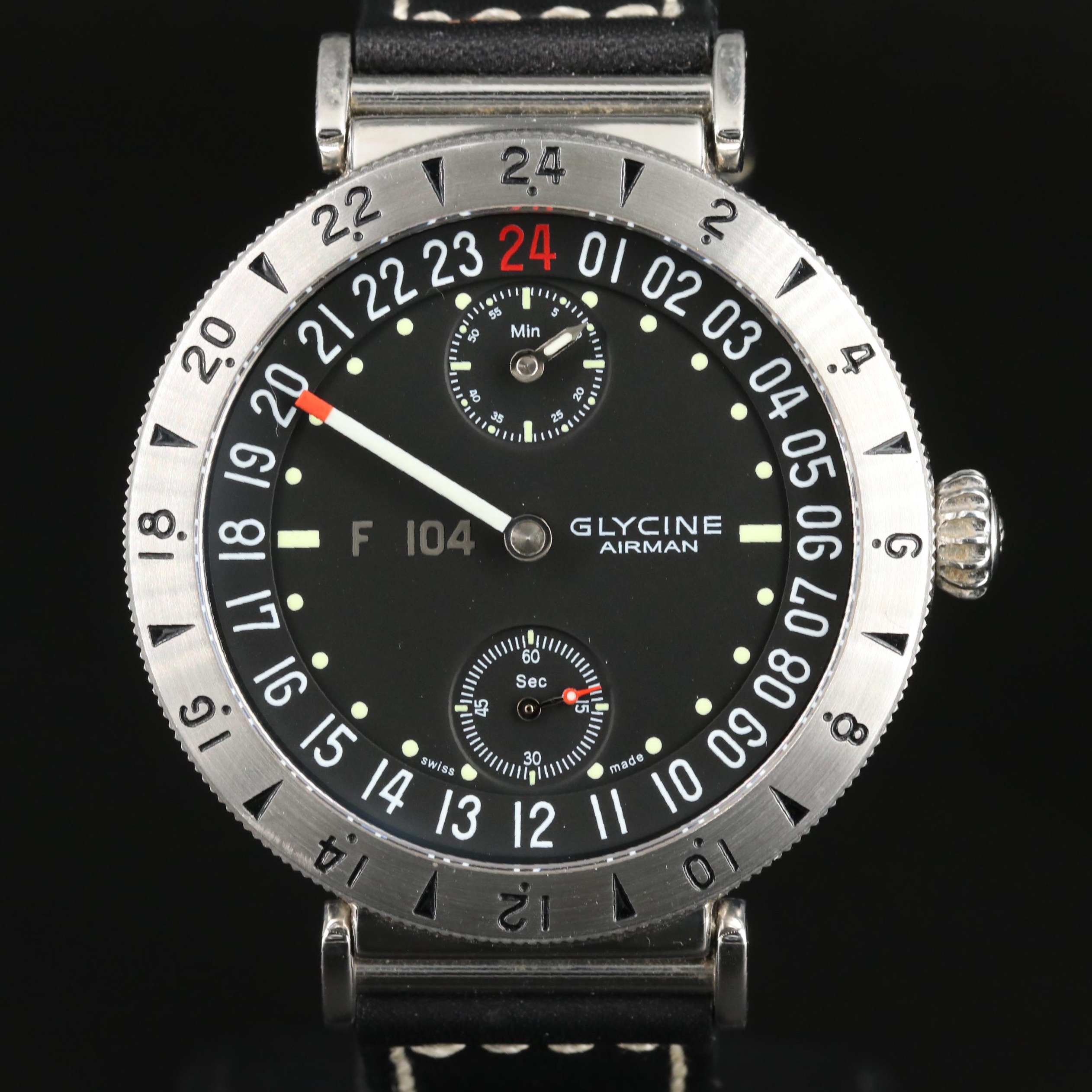 Glycine Airman F104 Steel 49MM Manual Wind Watch