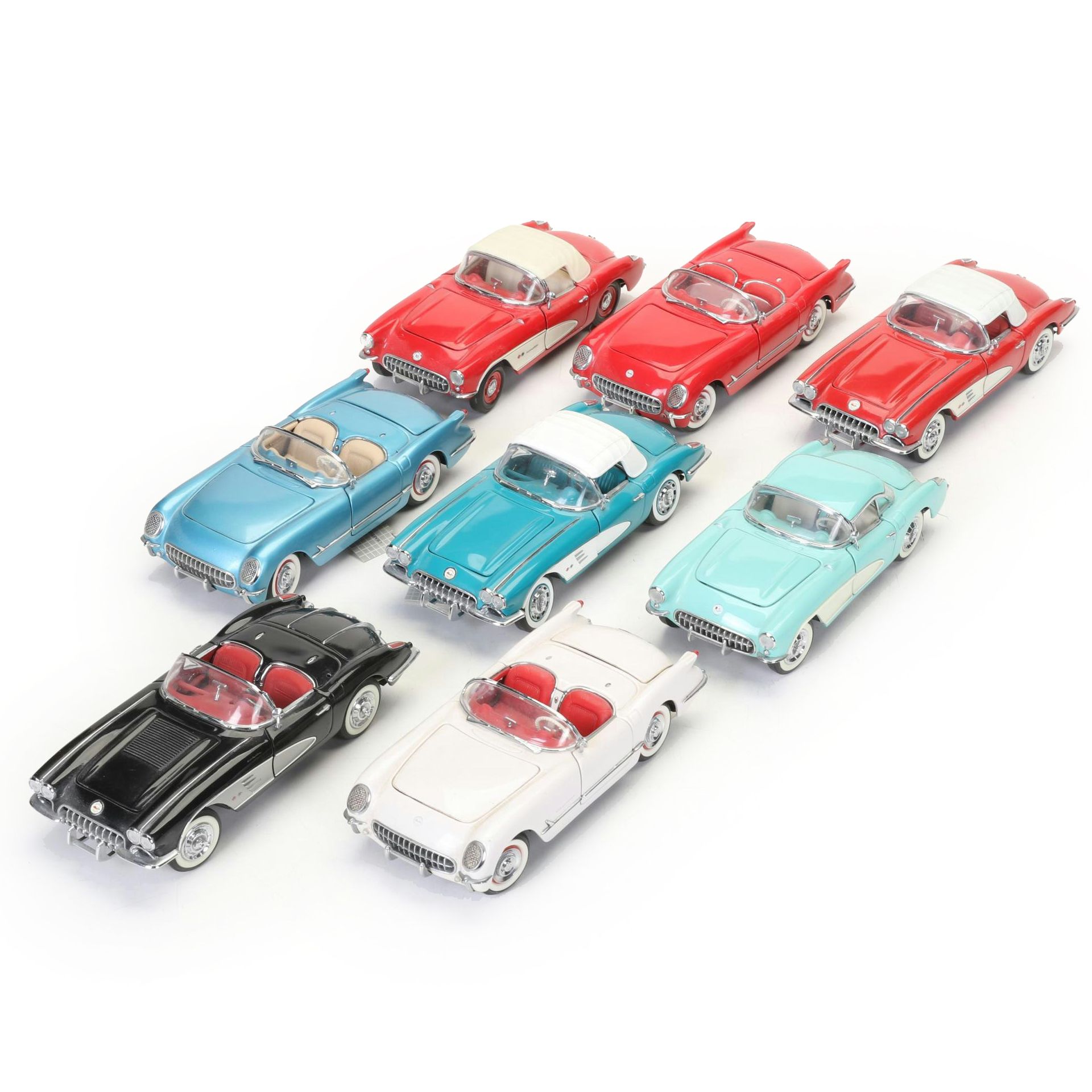 Franklin Mint Mid 20th Century Model Chevrolet Corvette Die Cast Cars