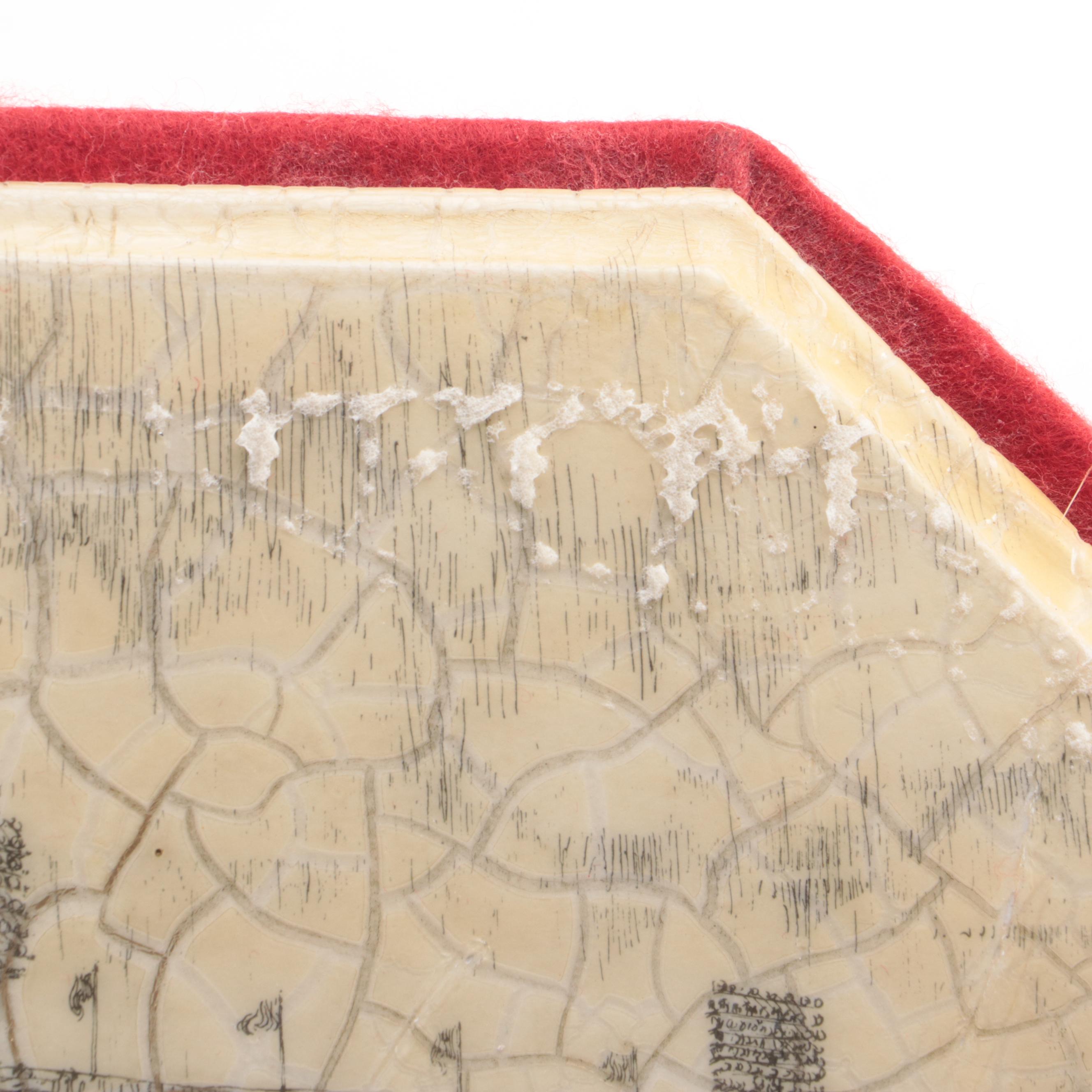 Crosley Field and Riverfront Stadium Lithograph Prints with Reds Plate